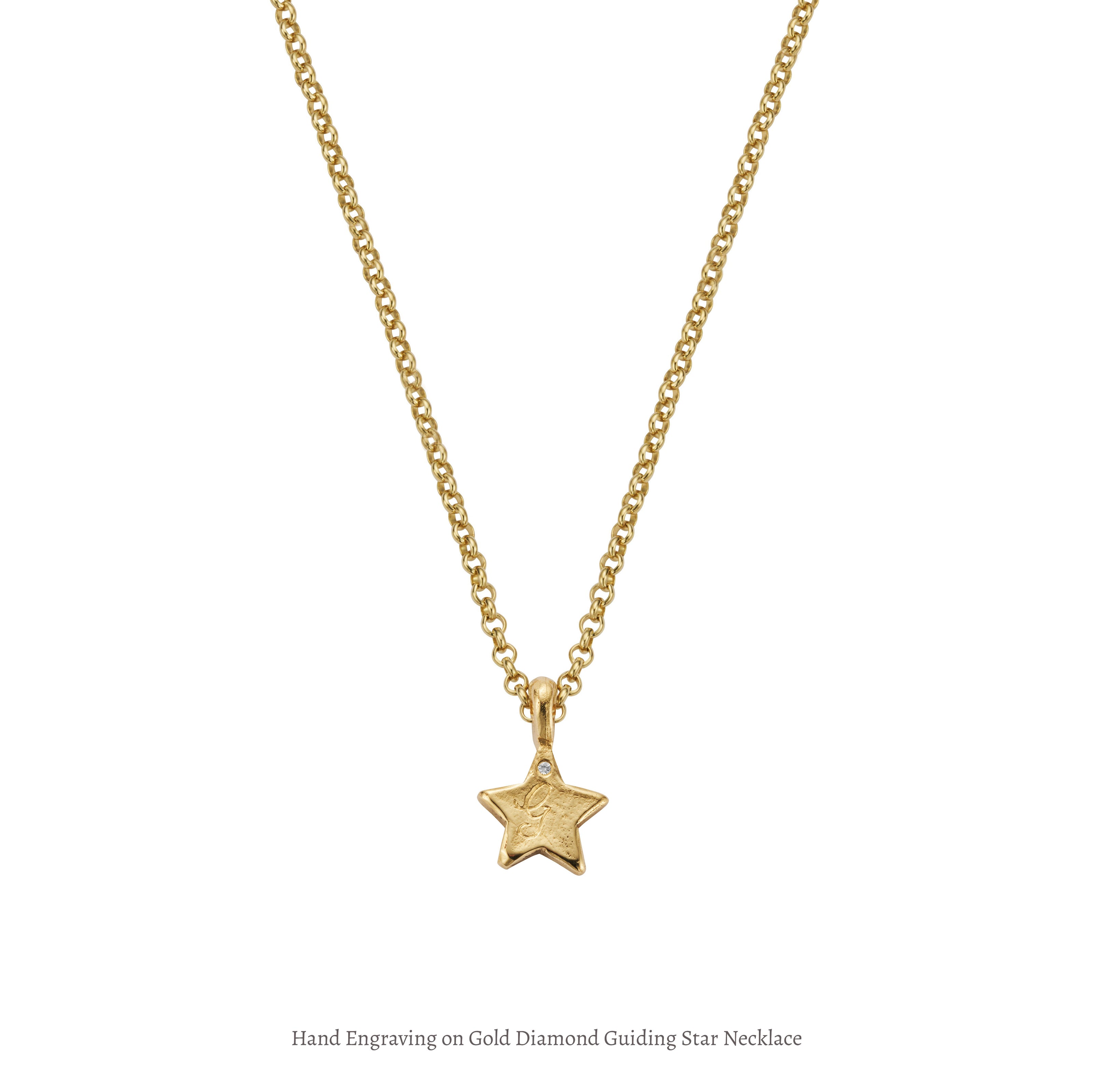 Gold Single Diamond Guiding Star Necklace