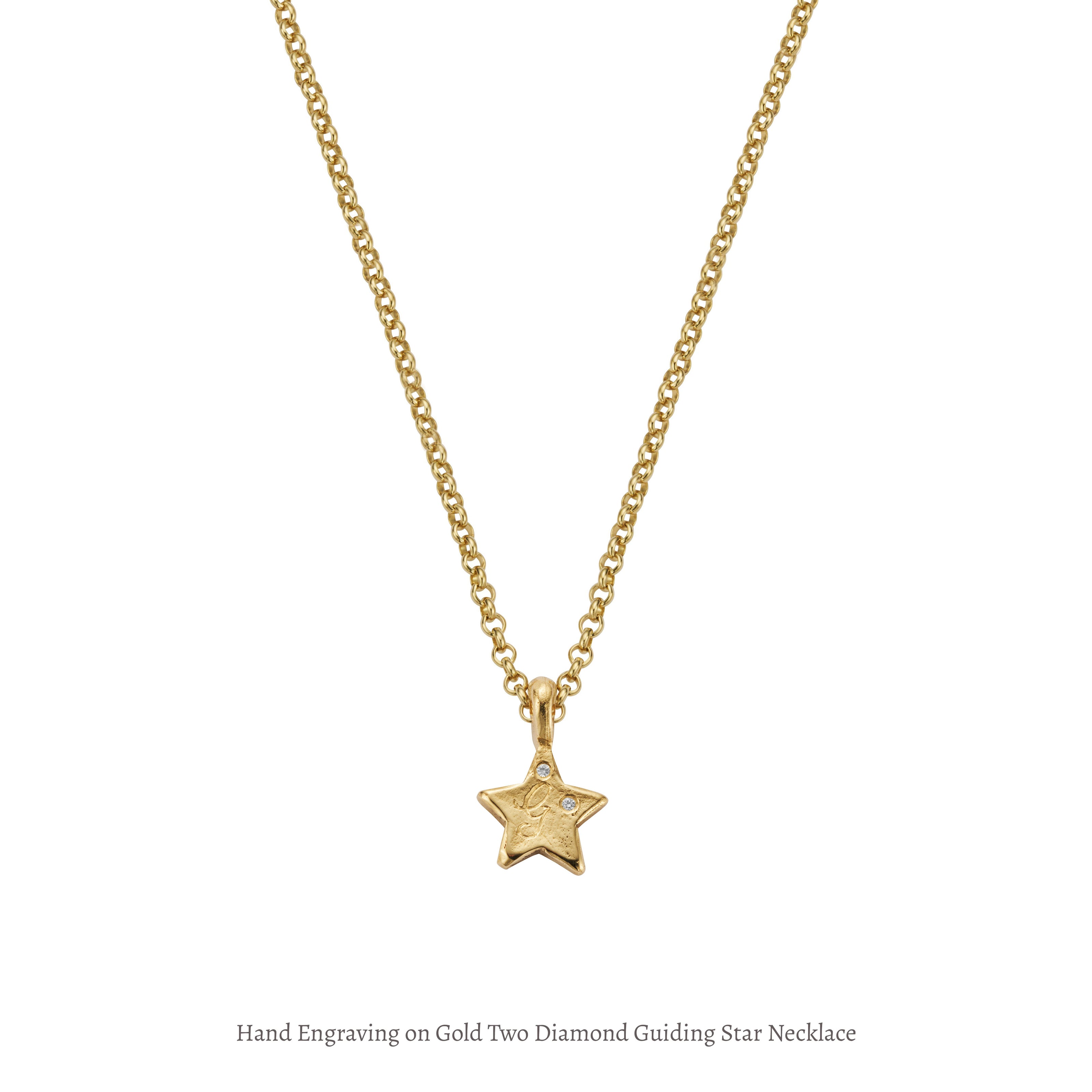Gold Two Diamond Guiding Star Necklace