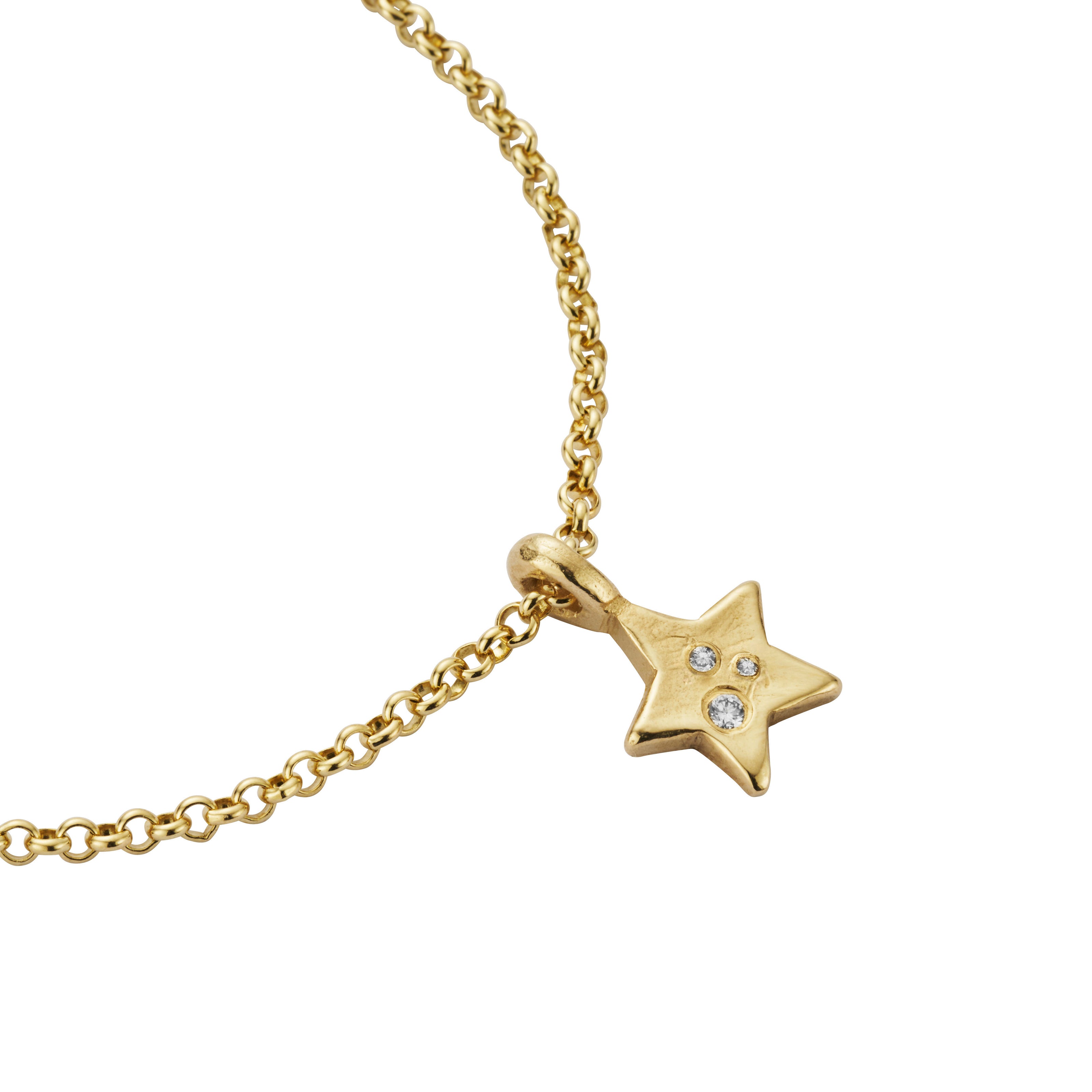 Gold Trio Diamond Guiding Star Chain Bracelet