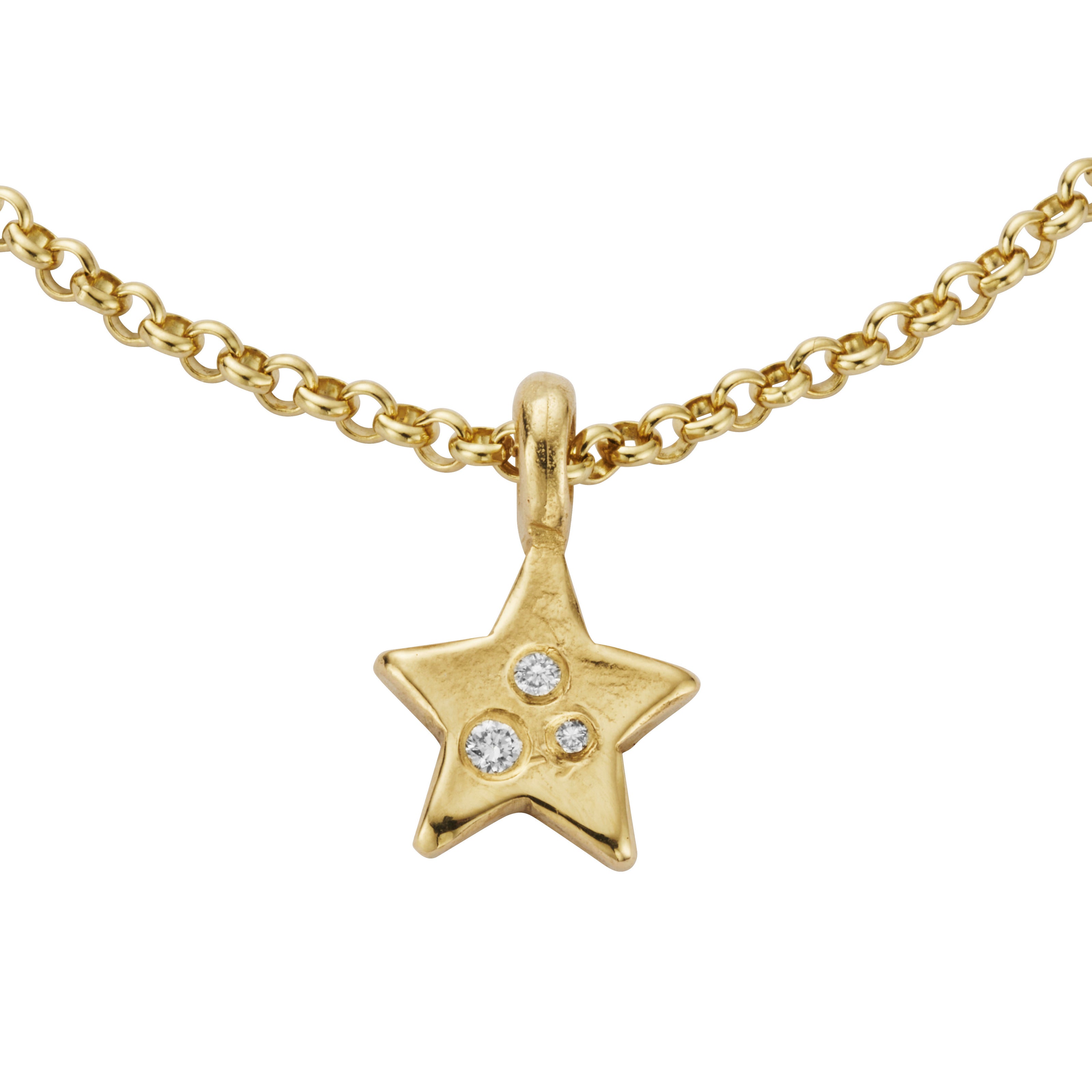 Gold Trio Diamond Guiding Star Chain Bracelet