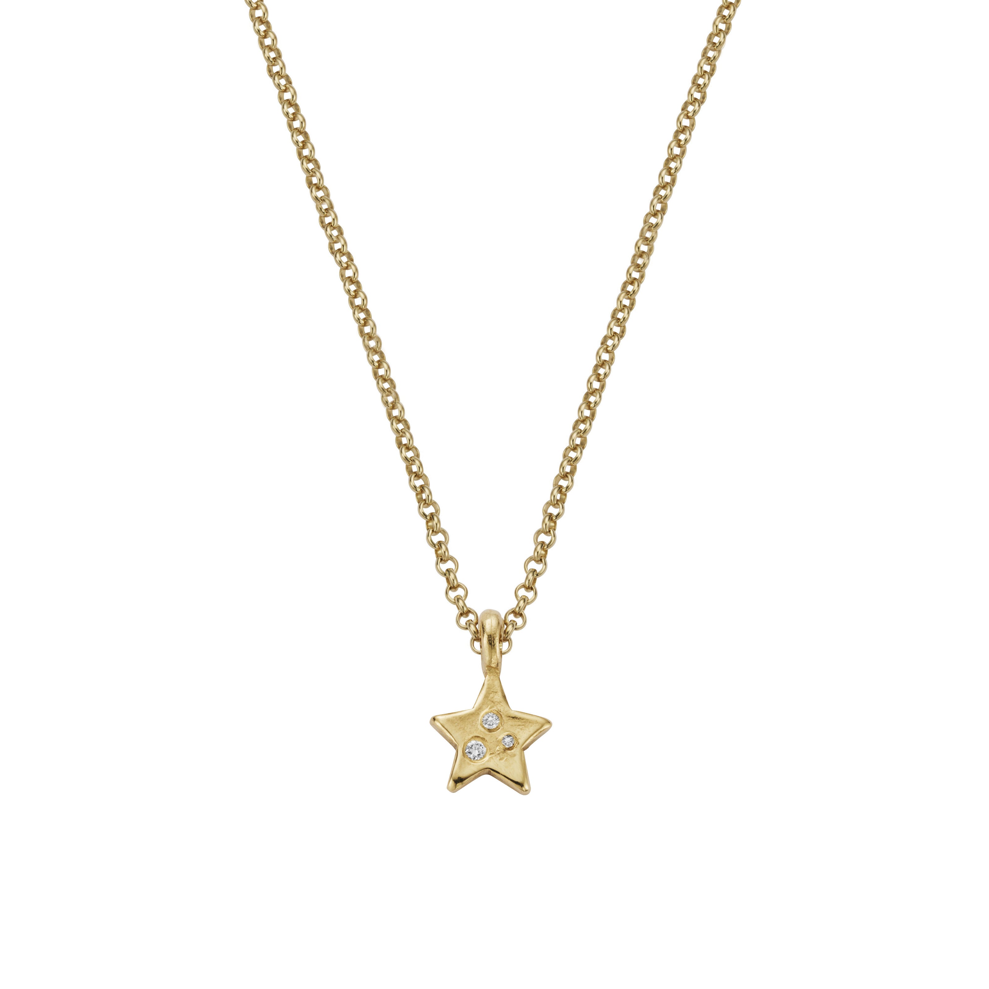 Gold Trio Diamond Guiding Star Necklace