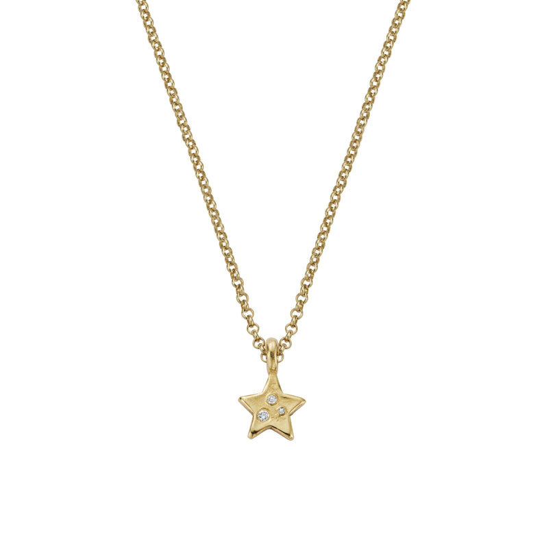 Gold Trio Diamond Guiding Star Necklace