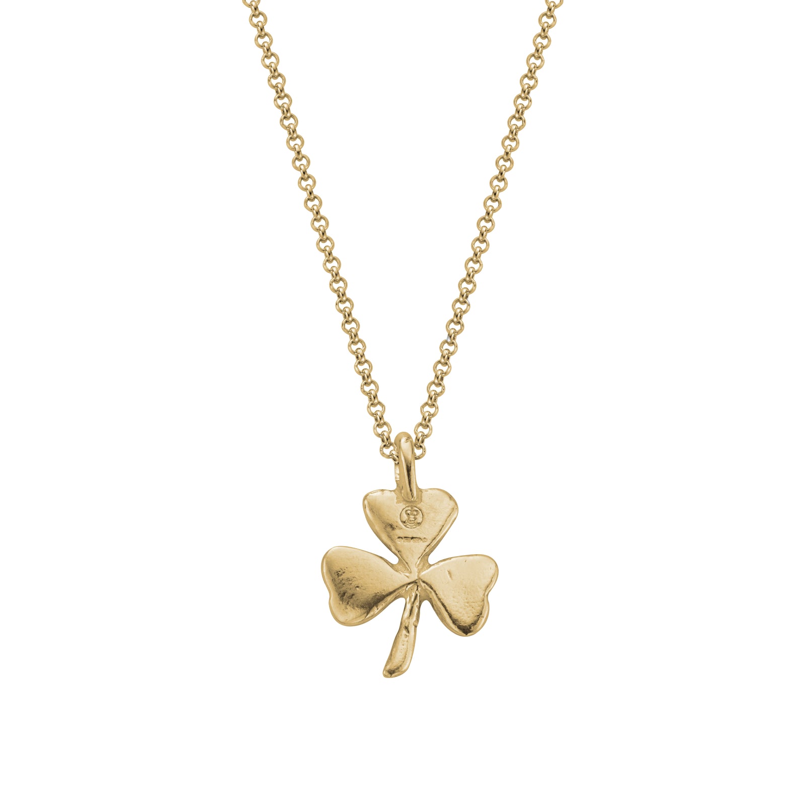 Gold Diamond 'Hope, Faith, Love' Large Shamrock Necklace