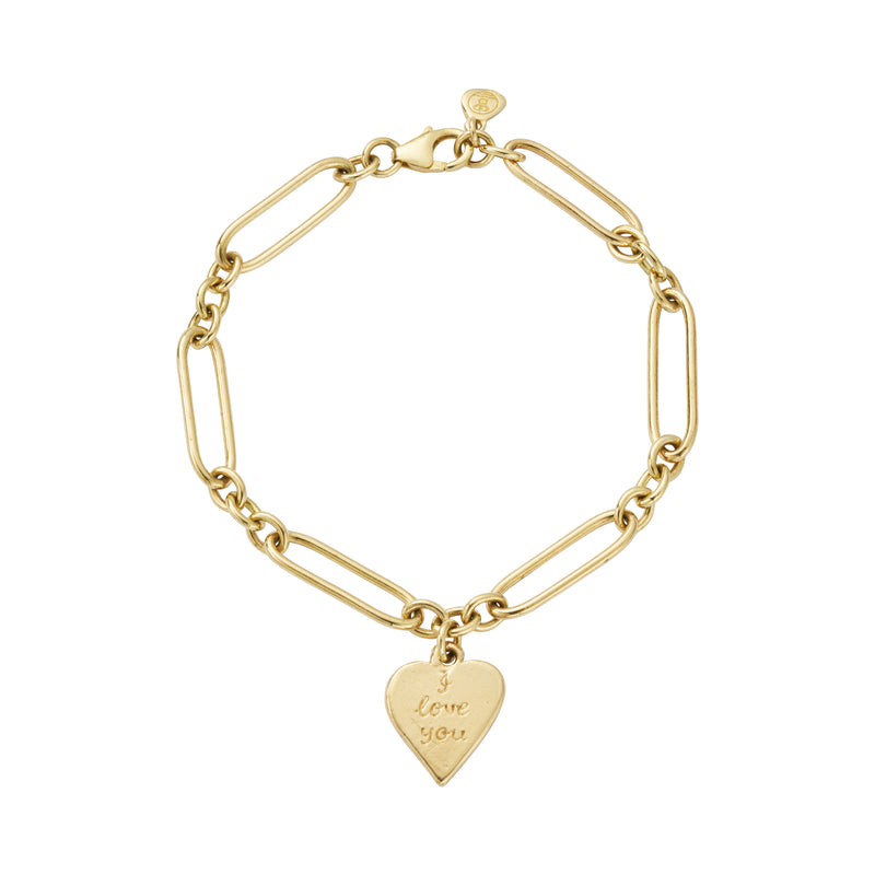 Gold 'I Love You' Love Token Bracelet