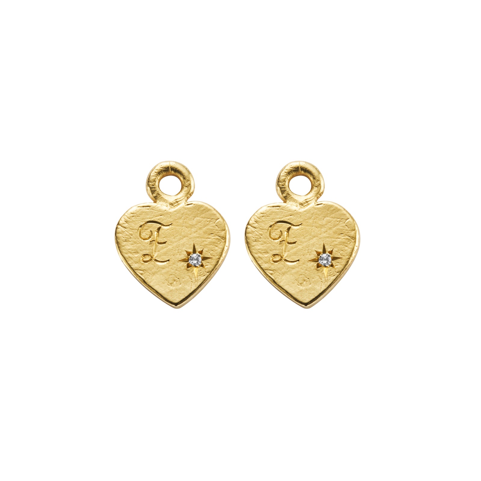 Gold Diamond Midnight Keeper's Heart Earring Charms