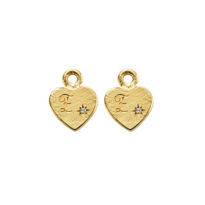 Gold Diamond Midnight Keeper's Heart Earring Charms