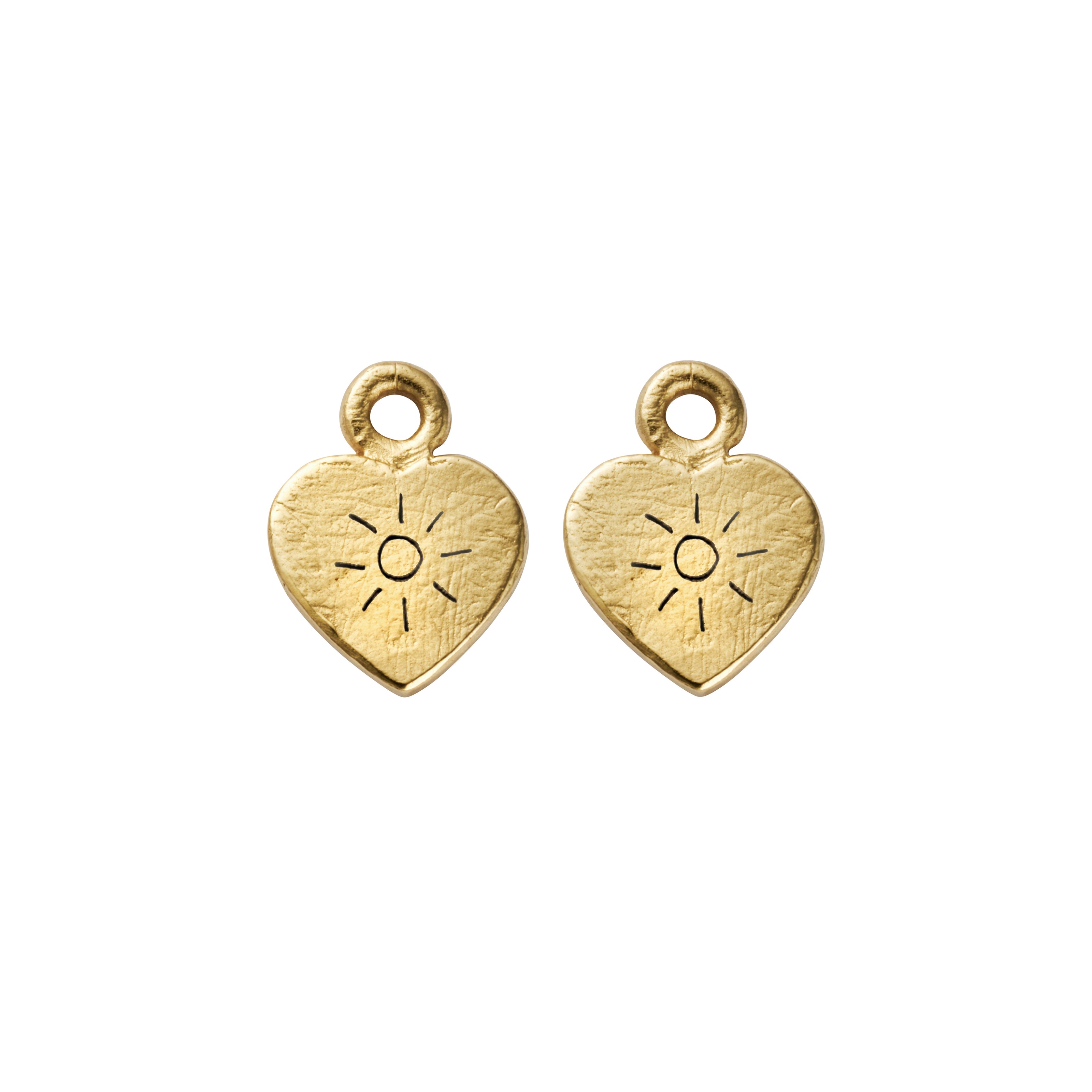 Gold Keeper's Heart Earring Charms