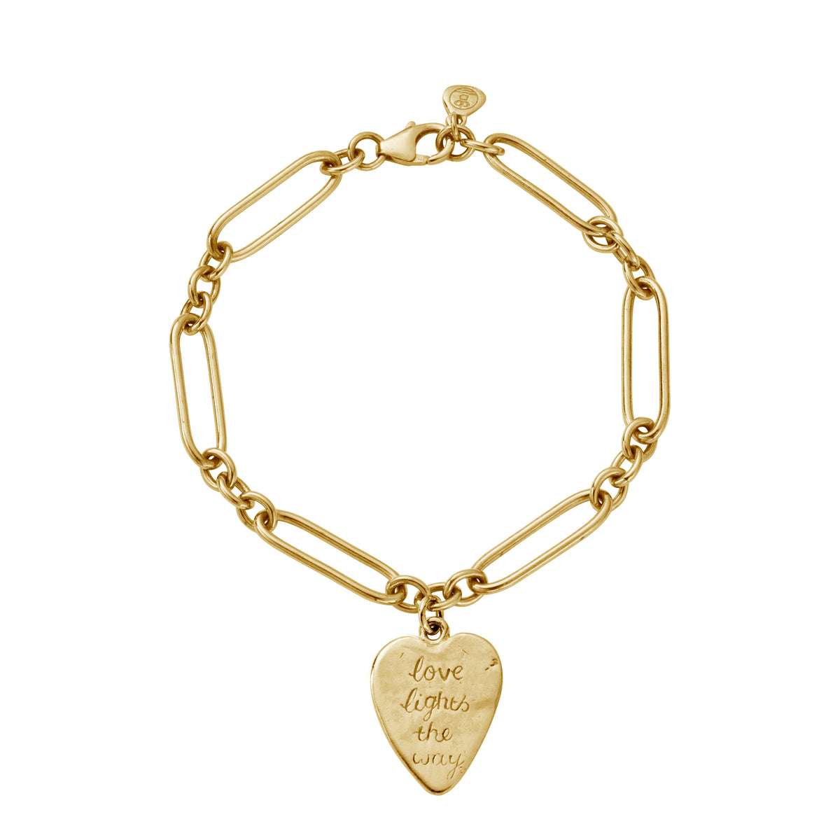 Gold 'Love Lights The Way' Heart Token Bracelet