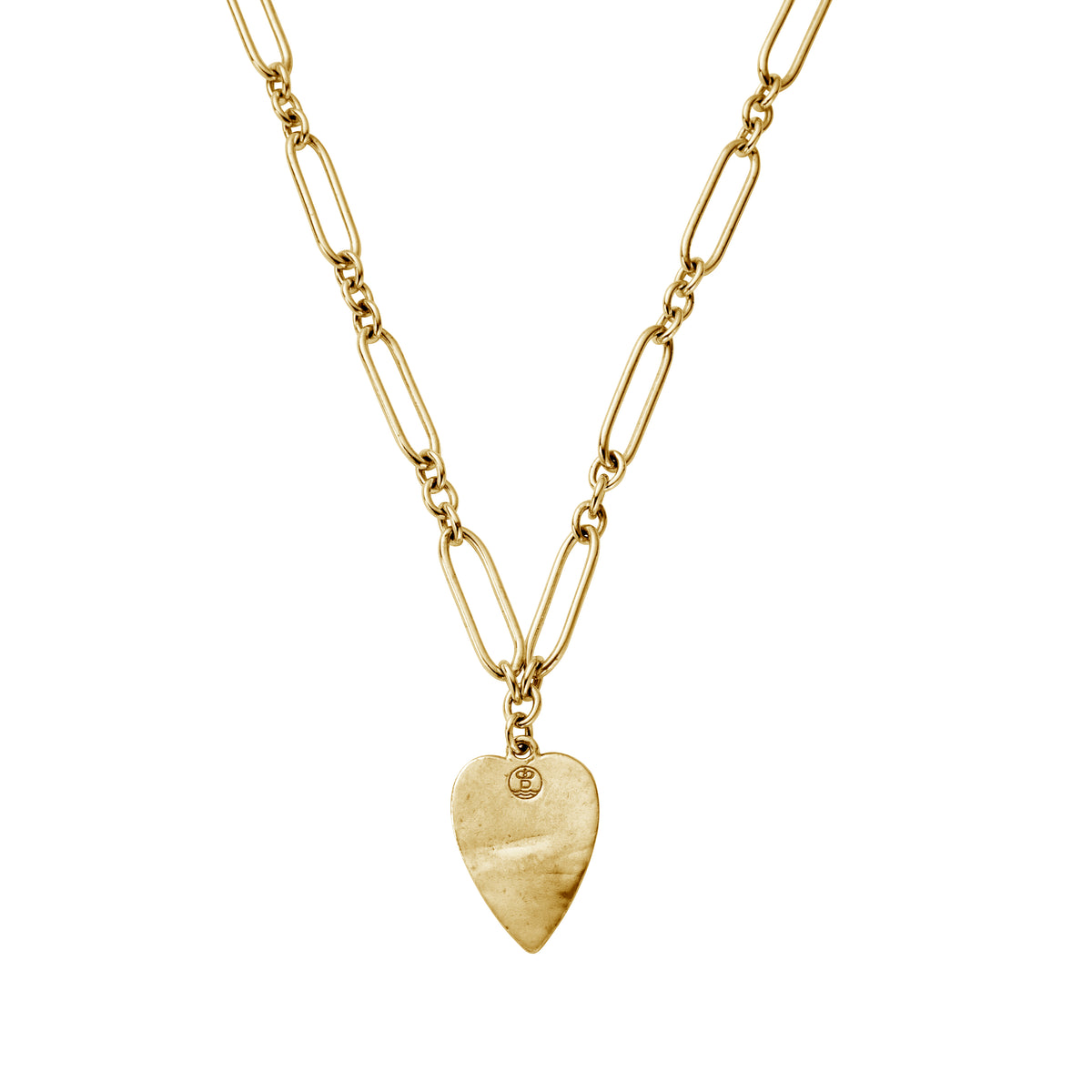 Gold 'Listen To Your Heart' Heart Token Necklace