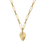 Gold 'Listen To Your Heart' Heart Token Necklace