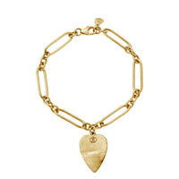 Gold 'Listen To Your Heart' Heart Token Bracelet