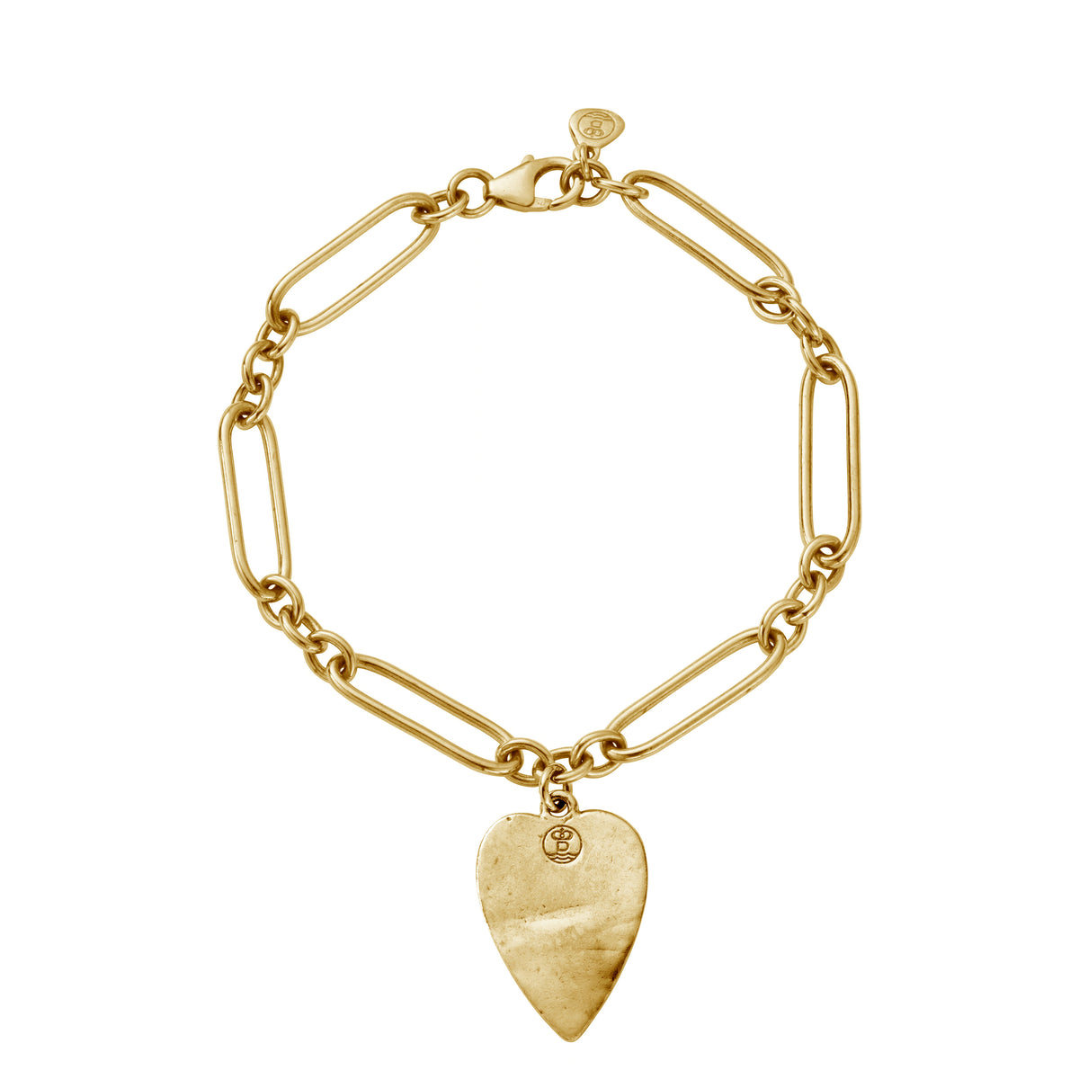 Gold 'Listen To Your Heart' Heart Token Bracelet