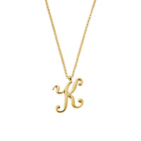 Gold Large Letter Necklace