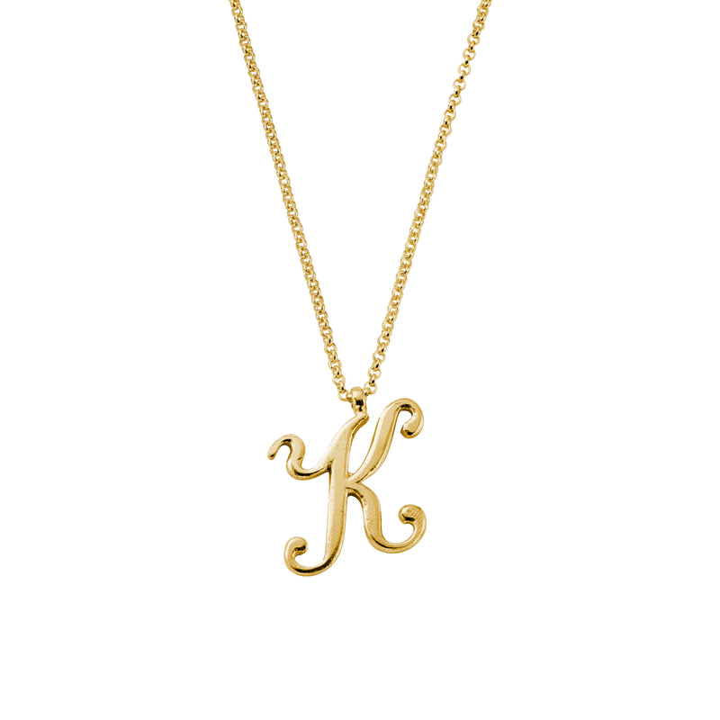Gold Large Letter Necklace