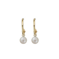 Gold Large White Pearl Earring Charms