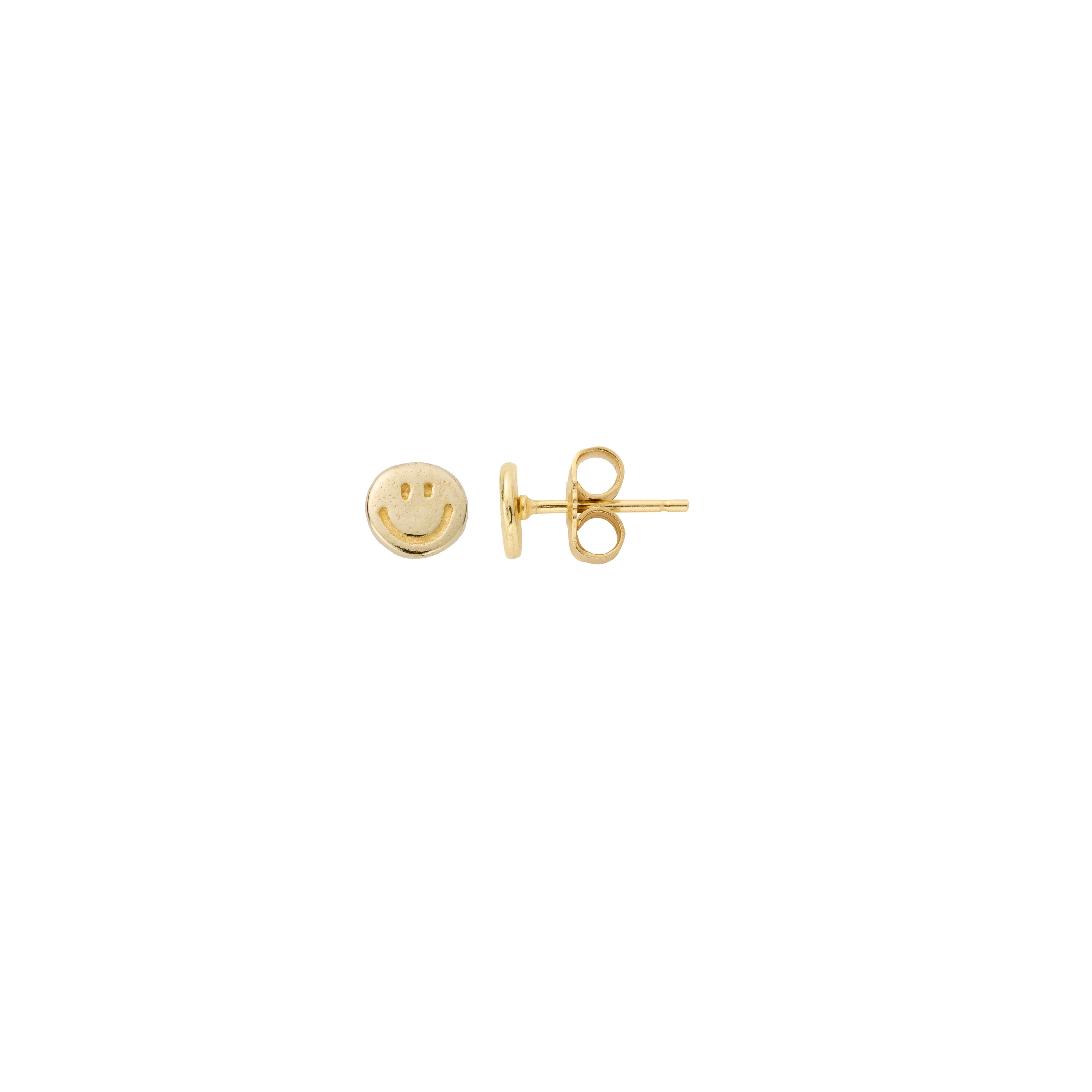 Gold Little Smiley Ear Stud