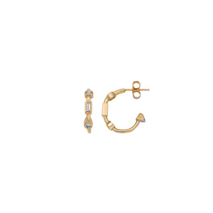 Gold Diamond Luxury Mini Cupid Hoop Earrings