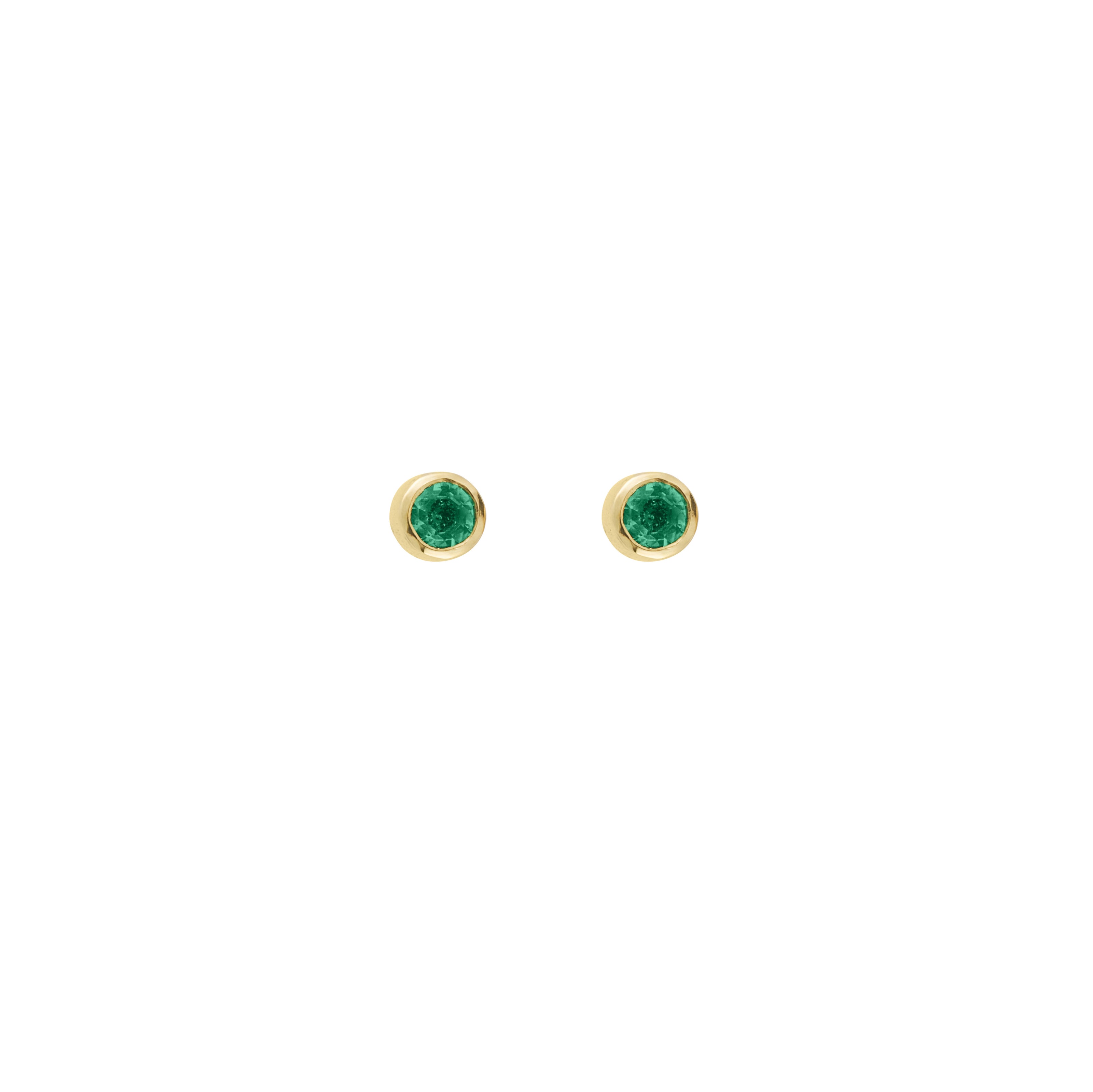 Gold Emerald 'Manifest' Stud Earring