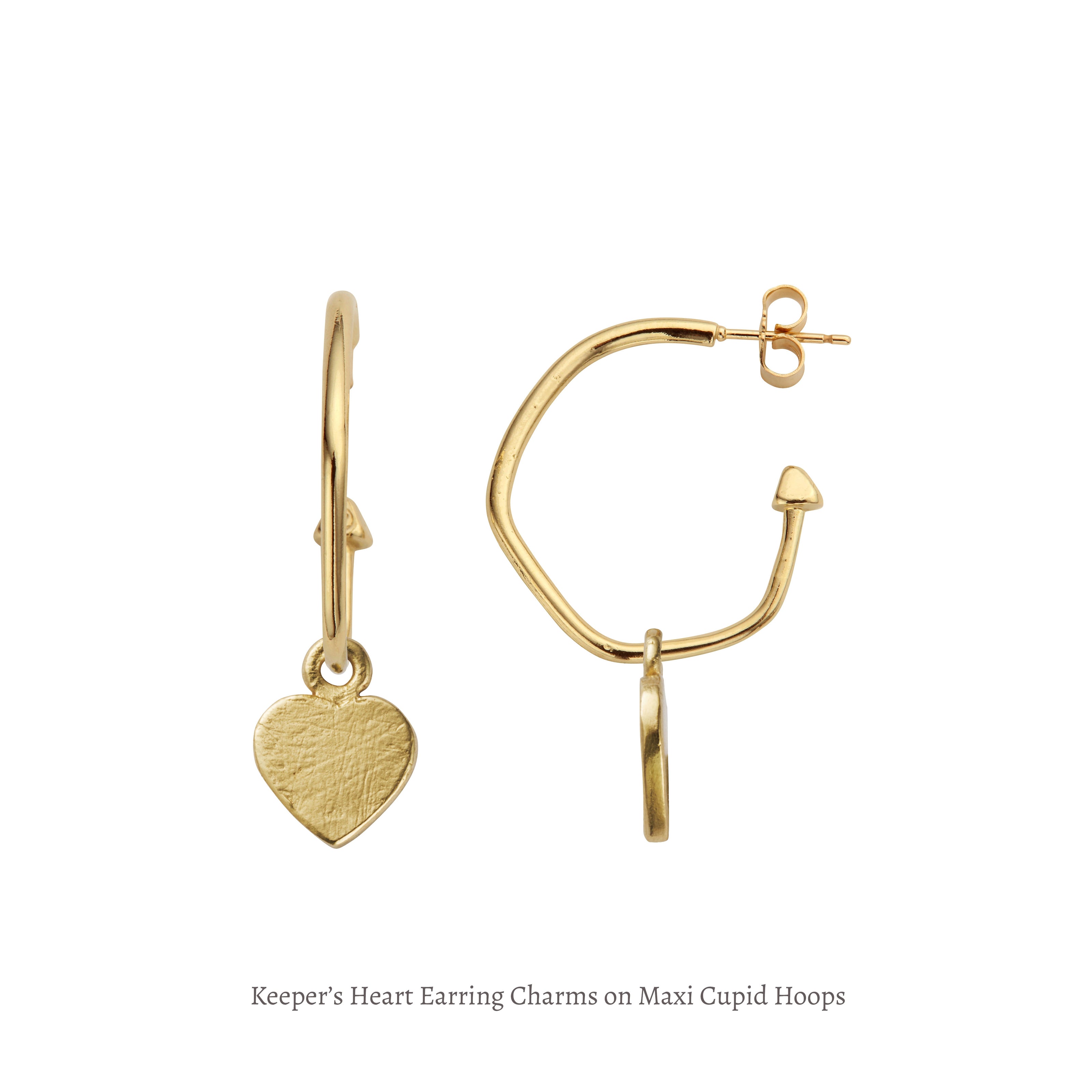 Gold Keeper's Heart Earring Charms