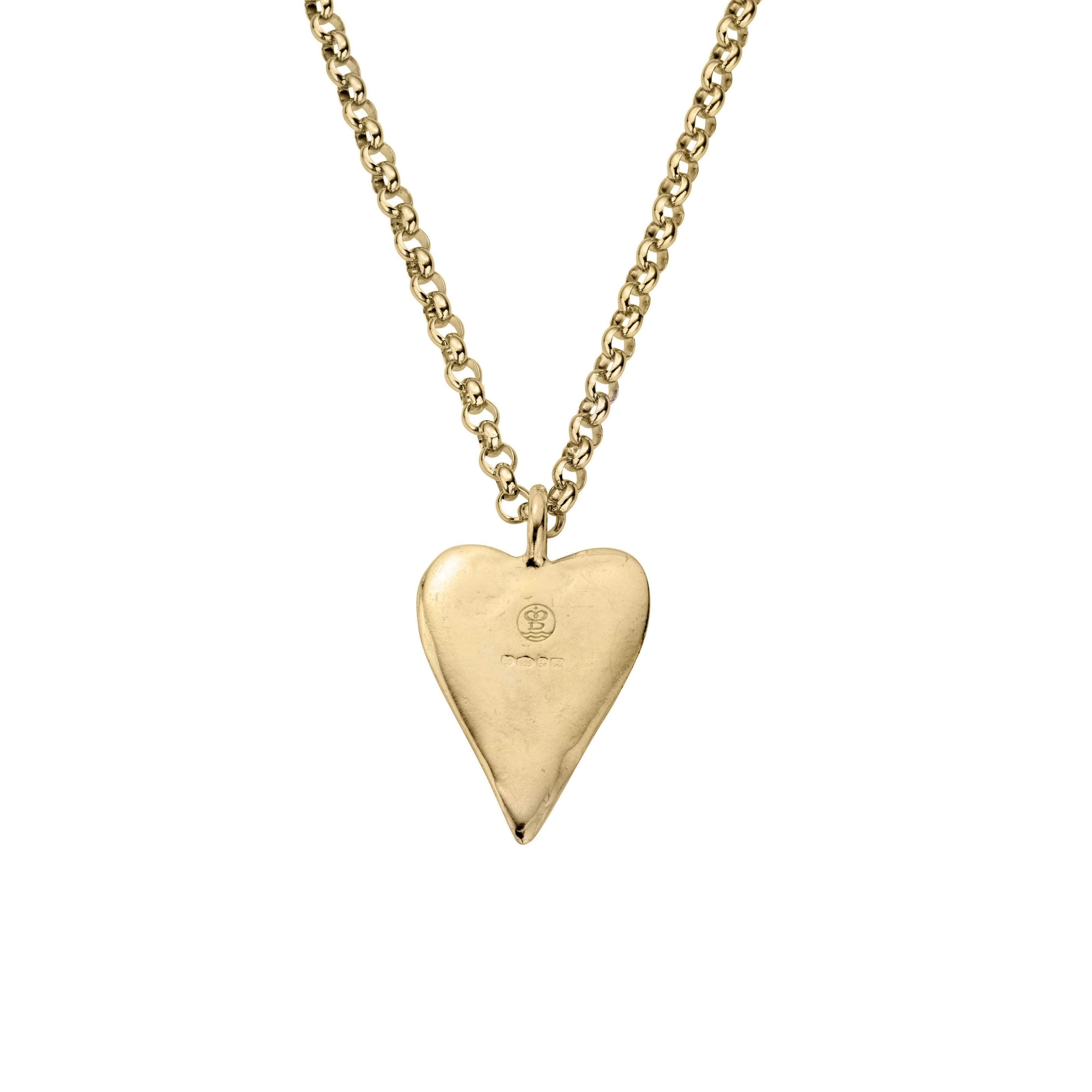 Gold Maxi Heart Necklace with Paw Print