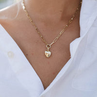 Gold Grateful Heart Trace Chain Necklace