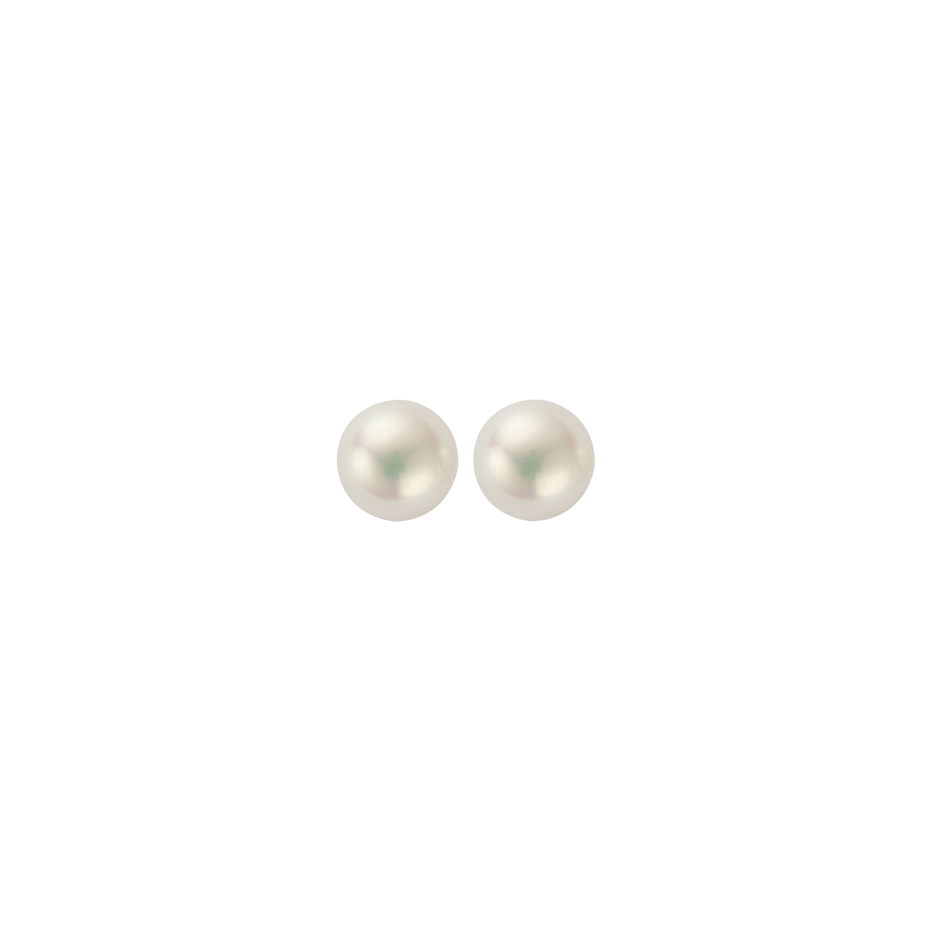 Gold Midi Pearl Stud Earrings
