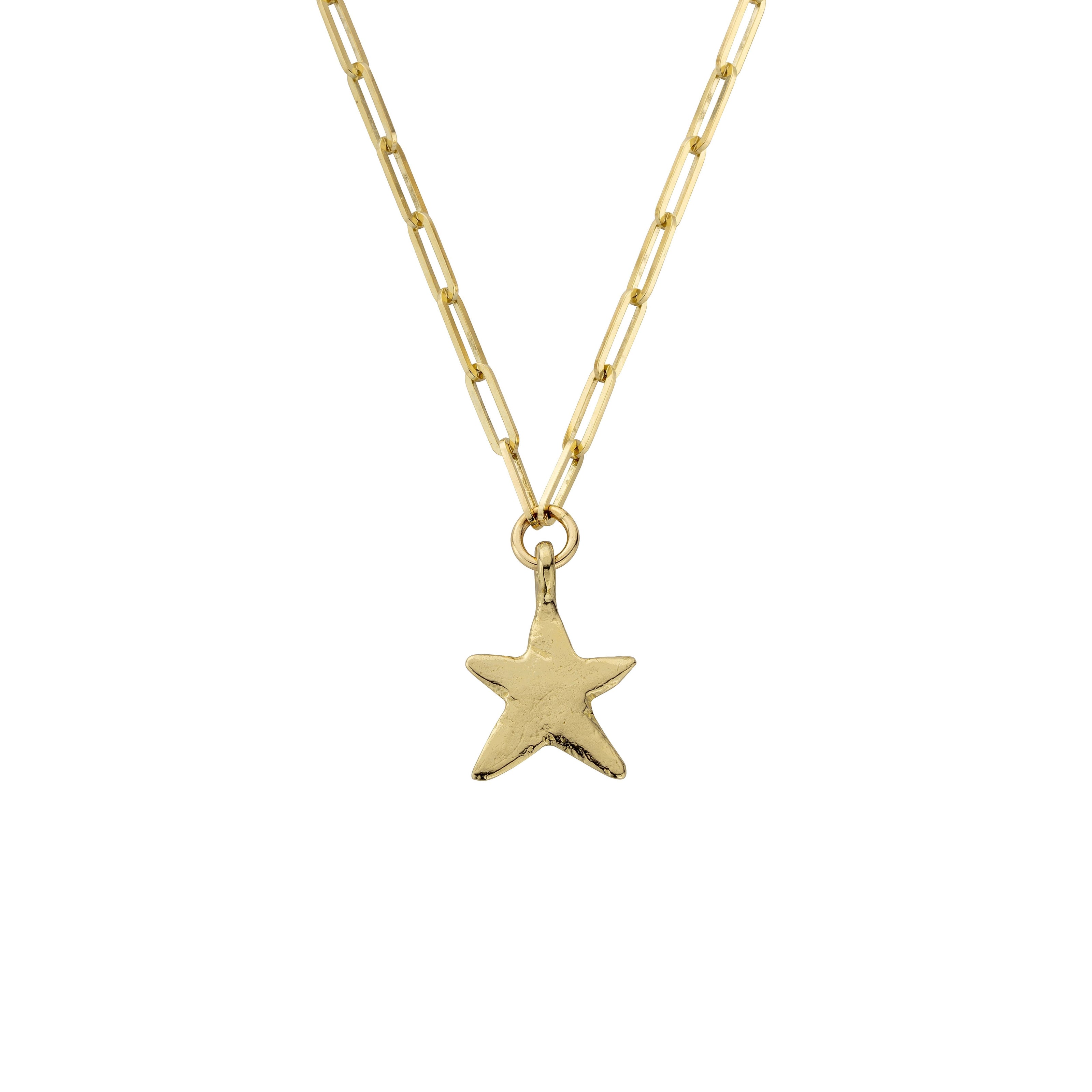 Gold Midi Star Trace Chain Necklace