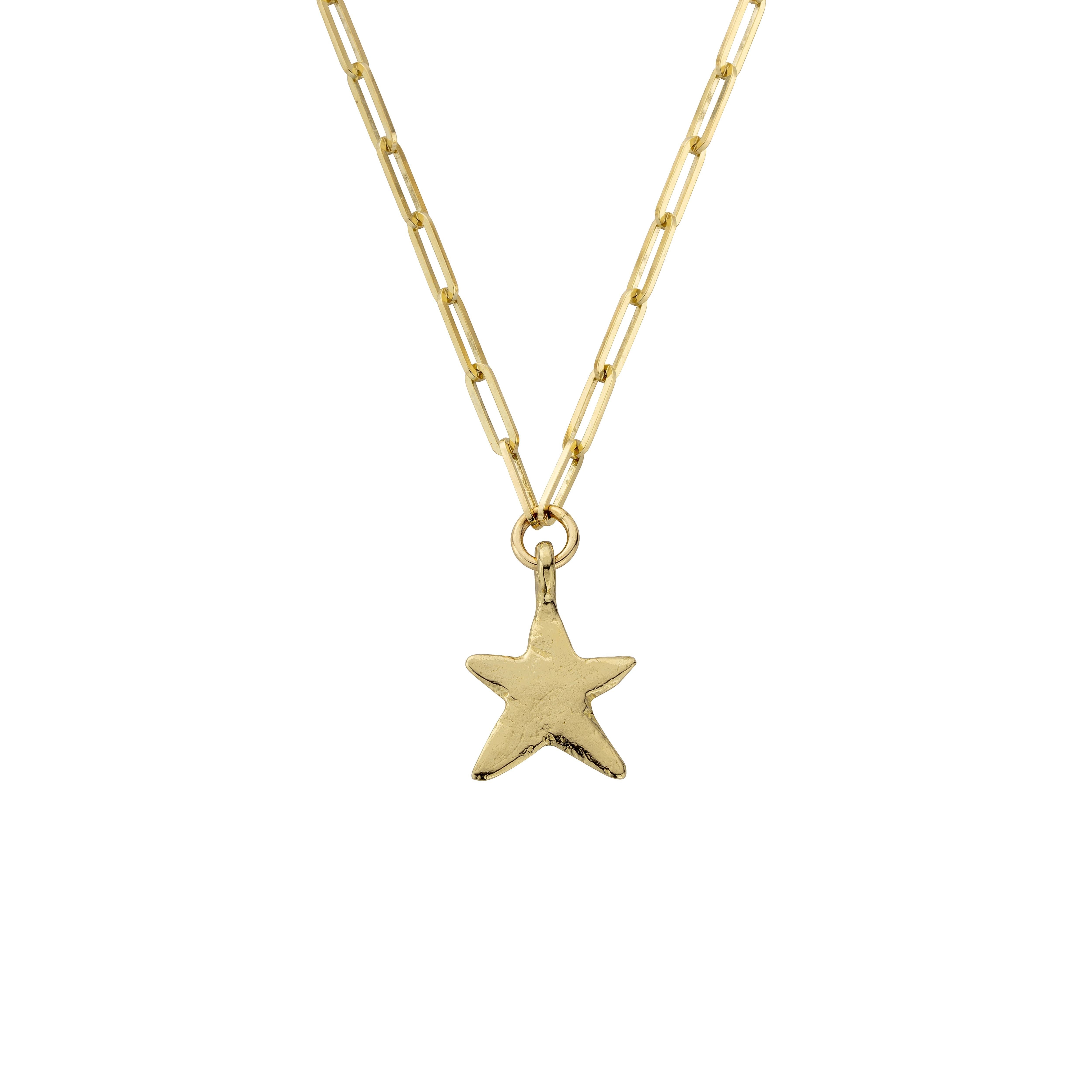 Buy the Gold Midi Star Trace Chain Necklace from British Jewellery ...