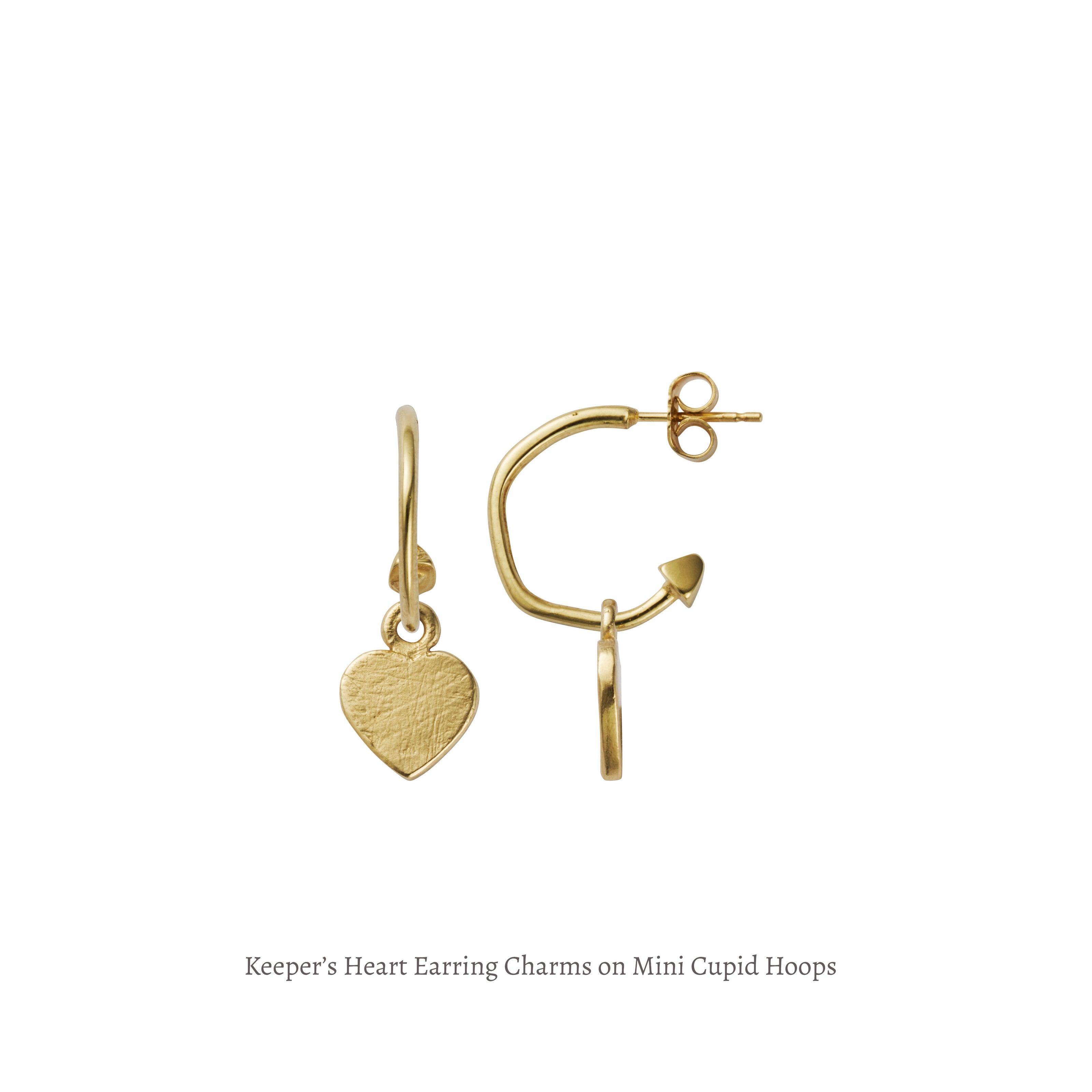 Gold Keeper's Heart Earring Charms