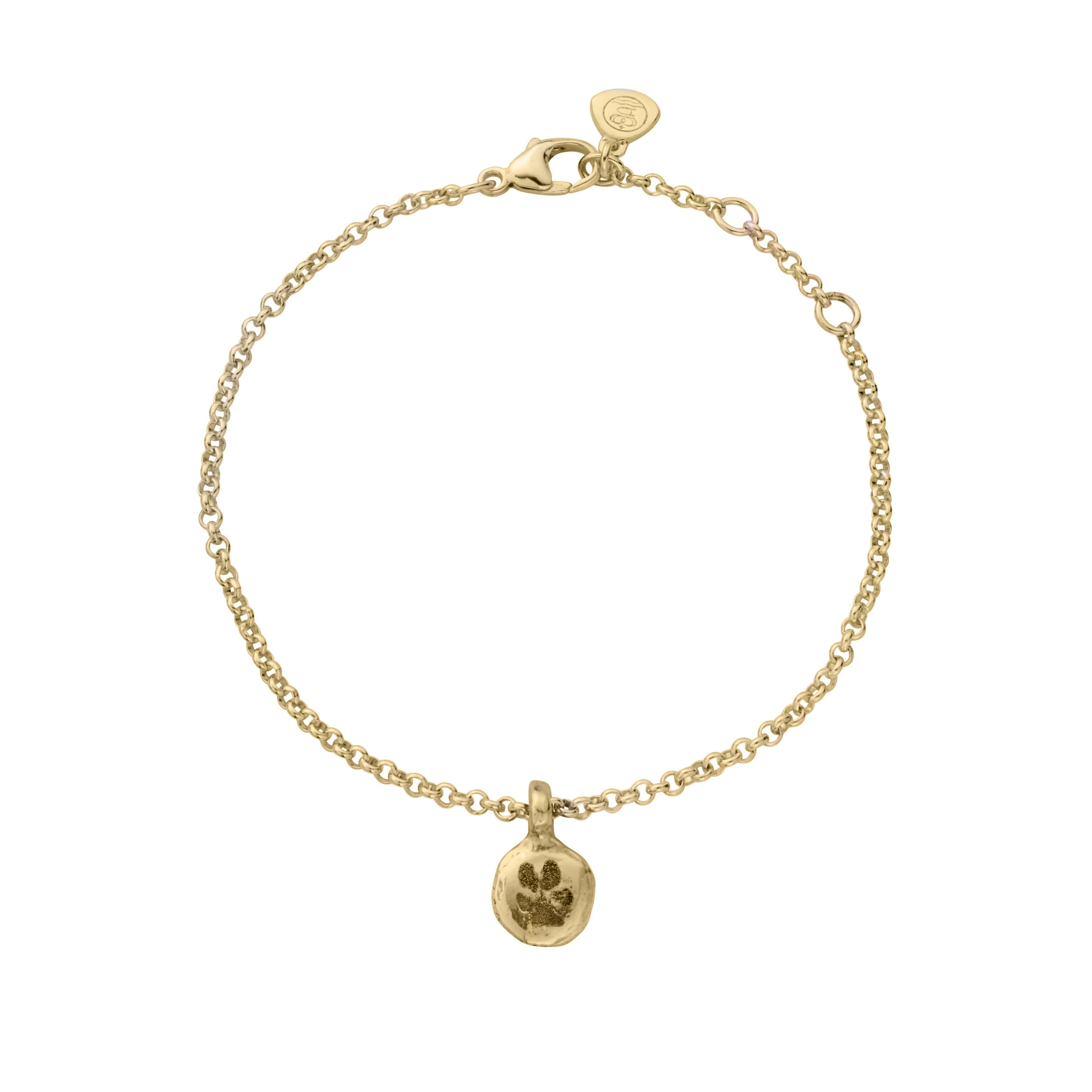 CLASSIC PEARL 3MM BRACELET - PAW PRINT GOLD DISC main image 0