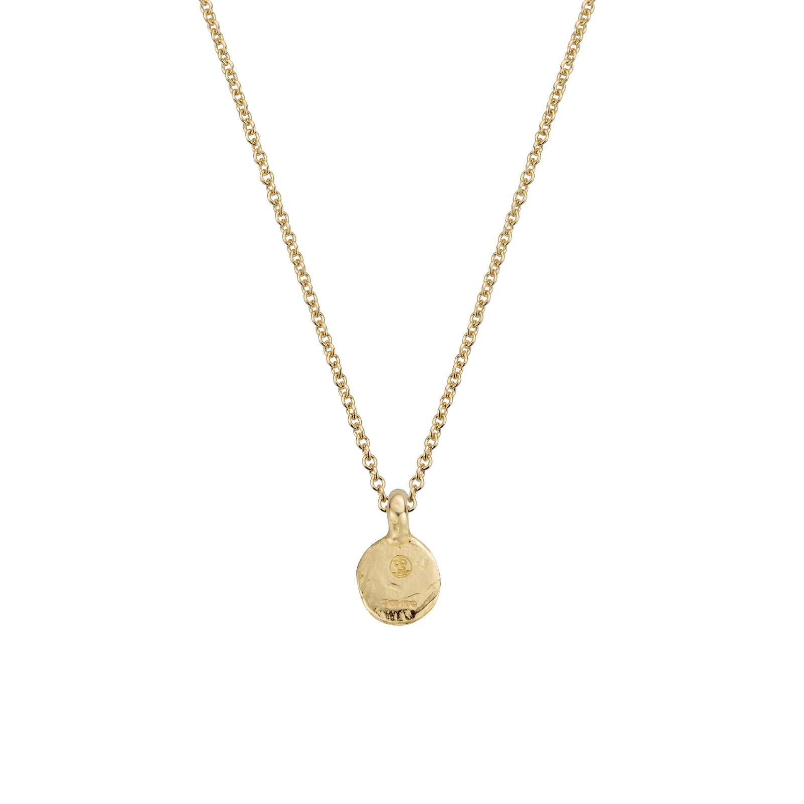 Gold Mini Disc Necklace with Paw Print