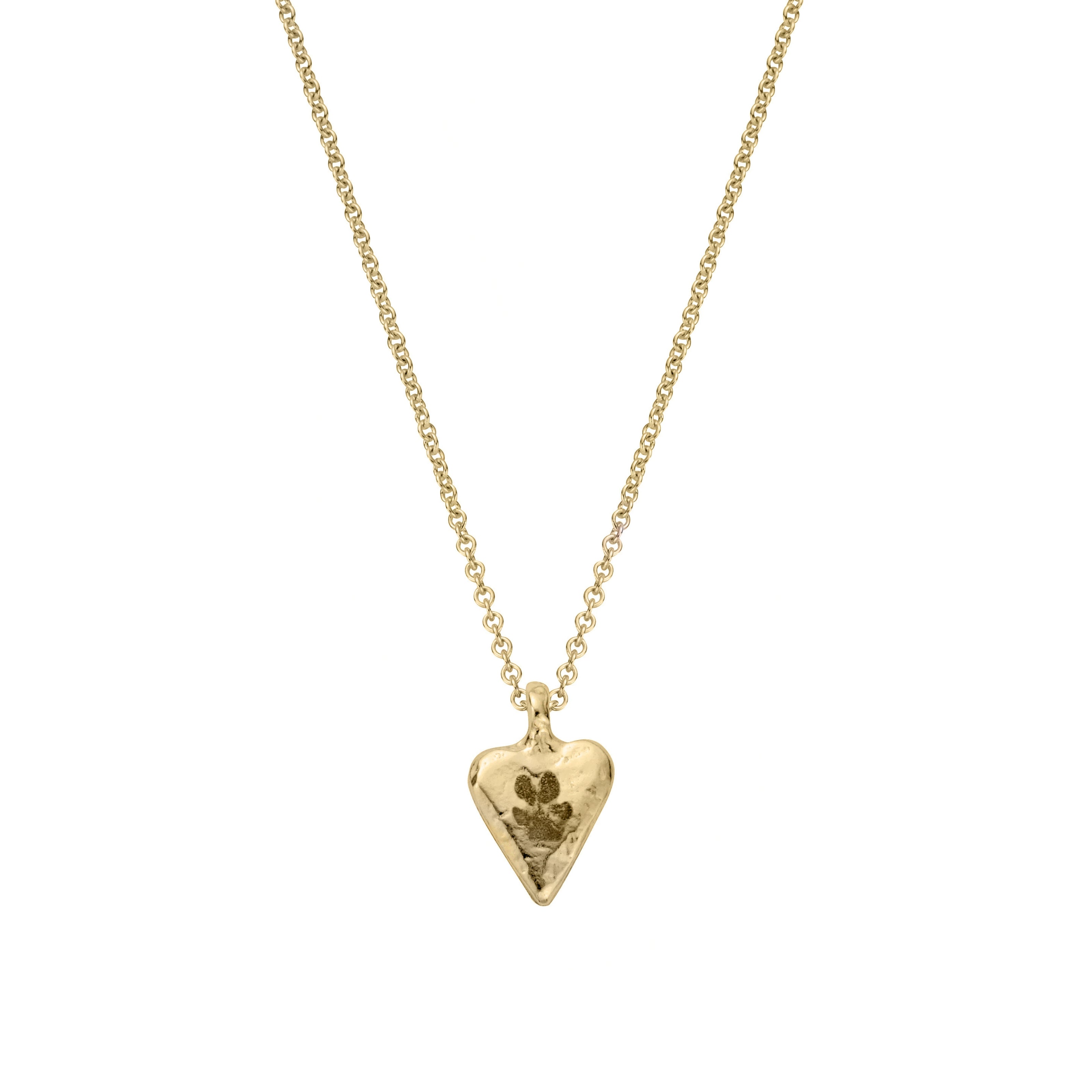 Gold Mini Heart Necklace with Paw Print – Daniella Draper