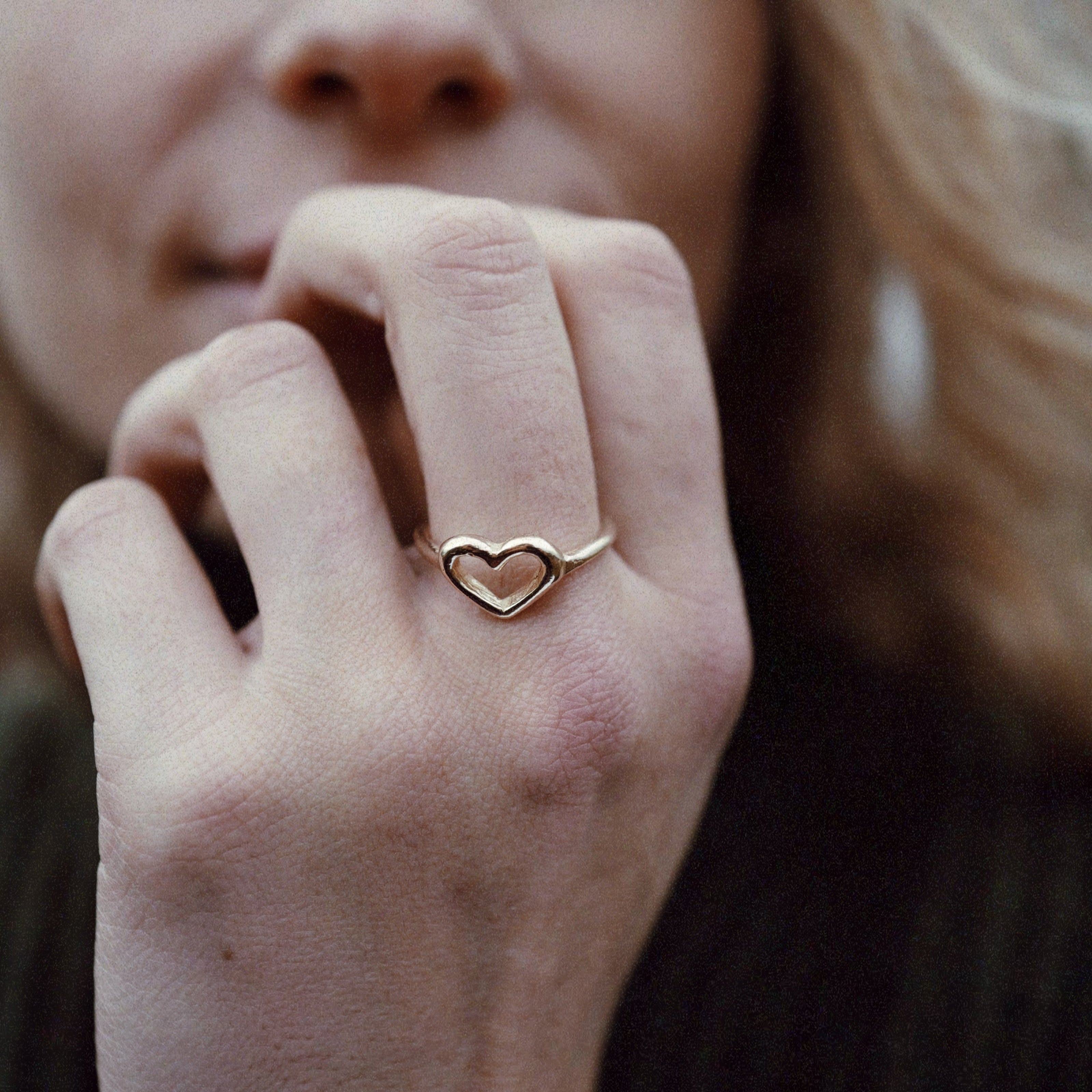 Gold Open Heart Ring