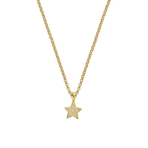 Gold Pavé Diamond Guiding Star Necklace