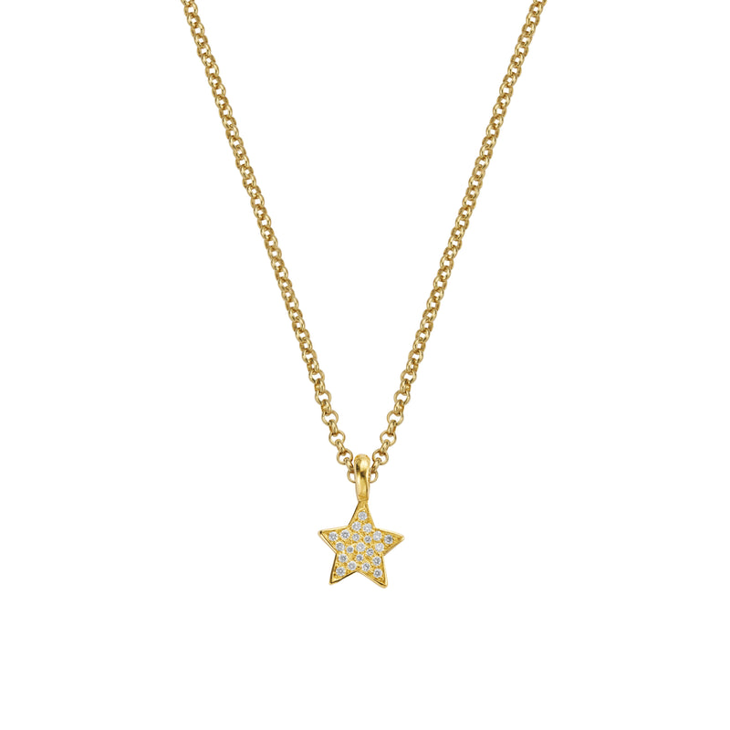 Gold Pavé Diamond Guiding Star Necklace