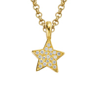 Gold Pavé Diamond Guiding Star Necklace