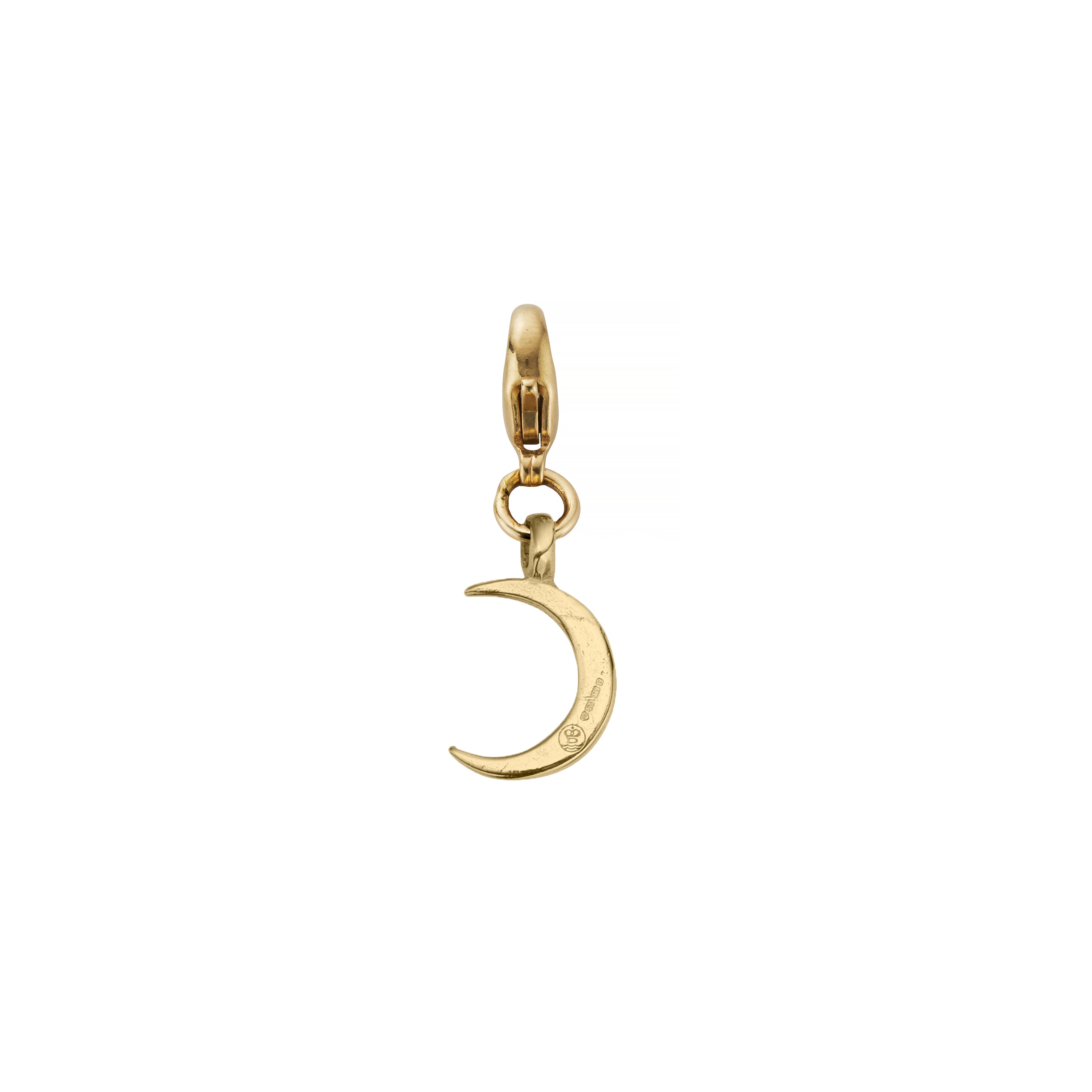 Gold Pavé Diamond Medium Crescent Moon Lobster Charm