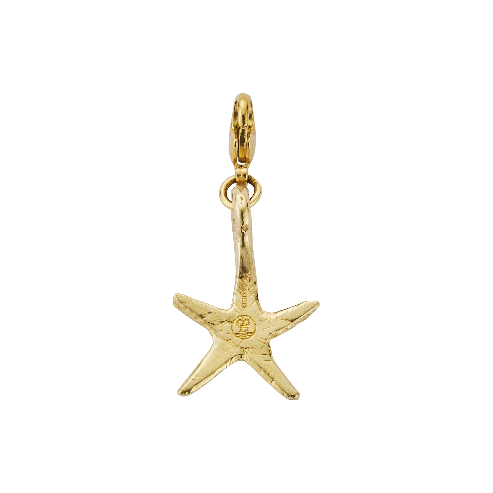 Gold Pavé Diamond Medium Starfish Lobster Charm