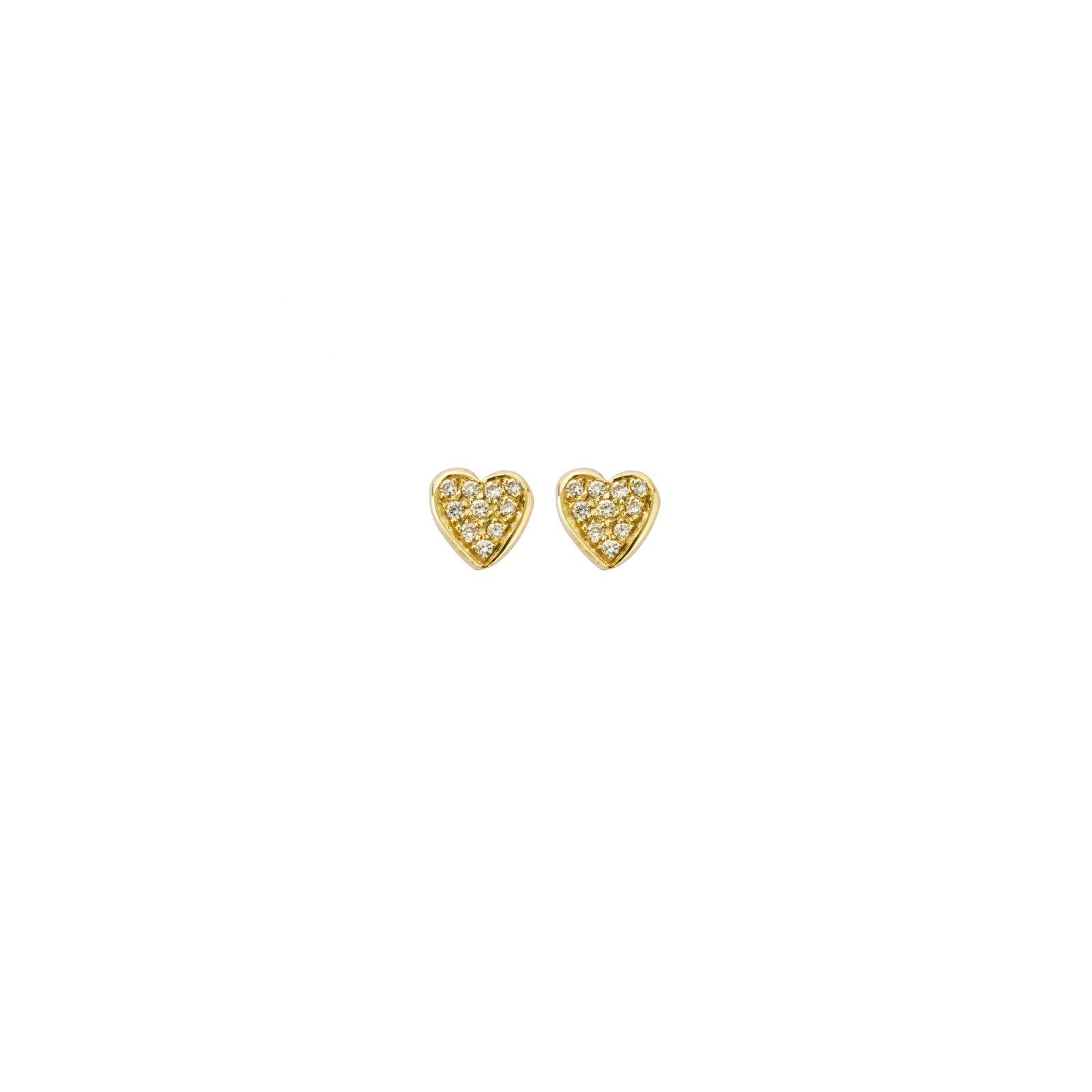 Gold Pavé Diamond Tiny Sweetheart Ear Charm Set
