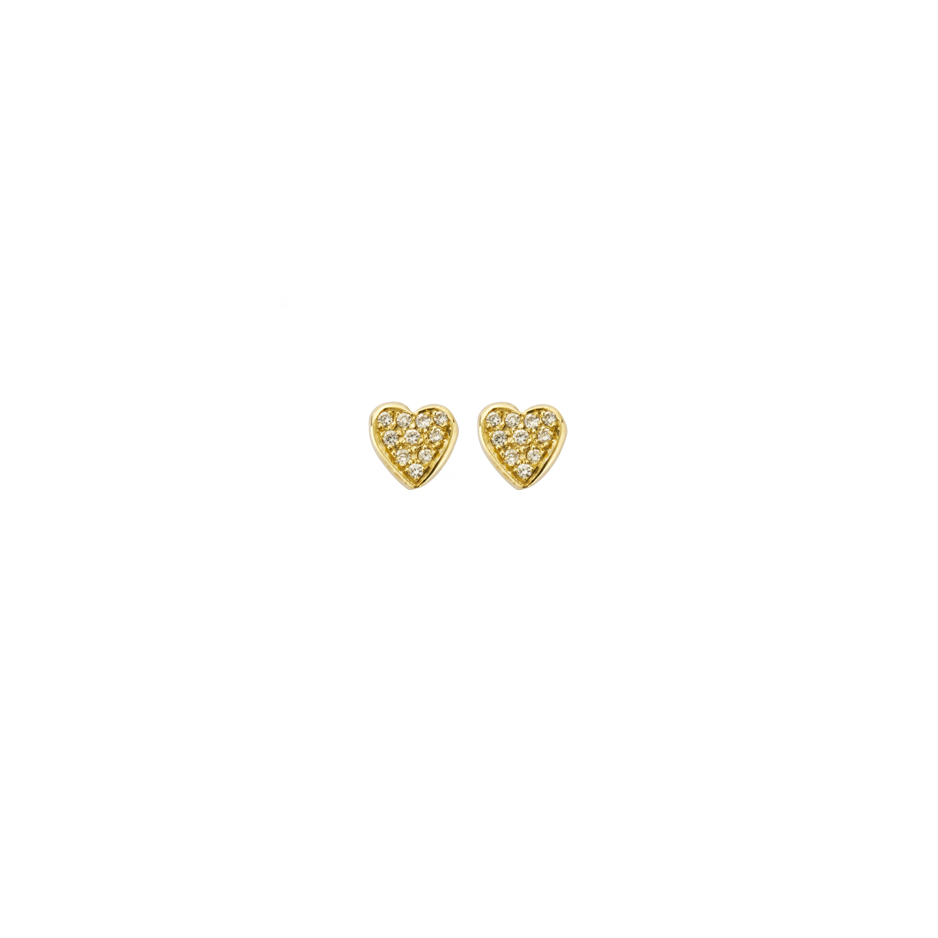 Gold Pavé Diamond Tiny Sweetheart Ear Charm Set