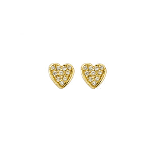 Gold Pavé Diamond Tiny Sweetheart Ear Charm Set