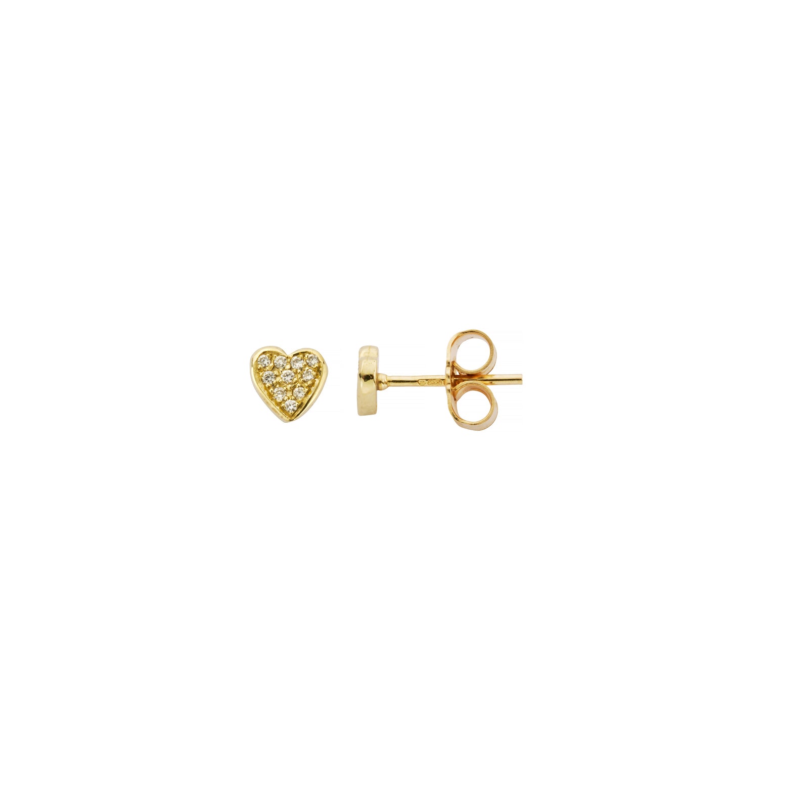 Gold Pavé Diamond Tiny Sweetheart Ear Charm Set