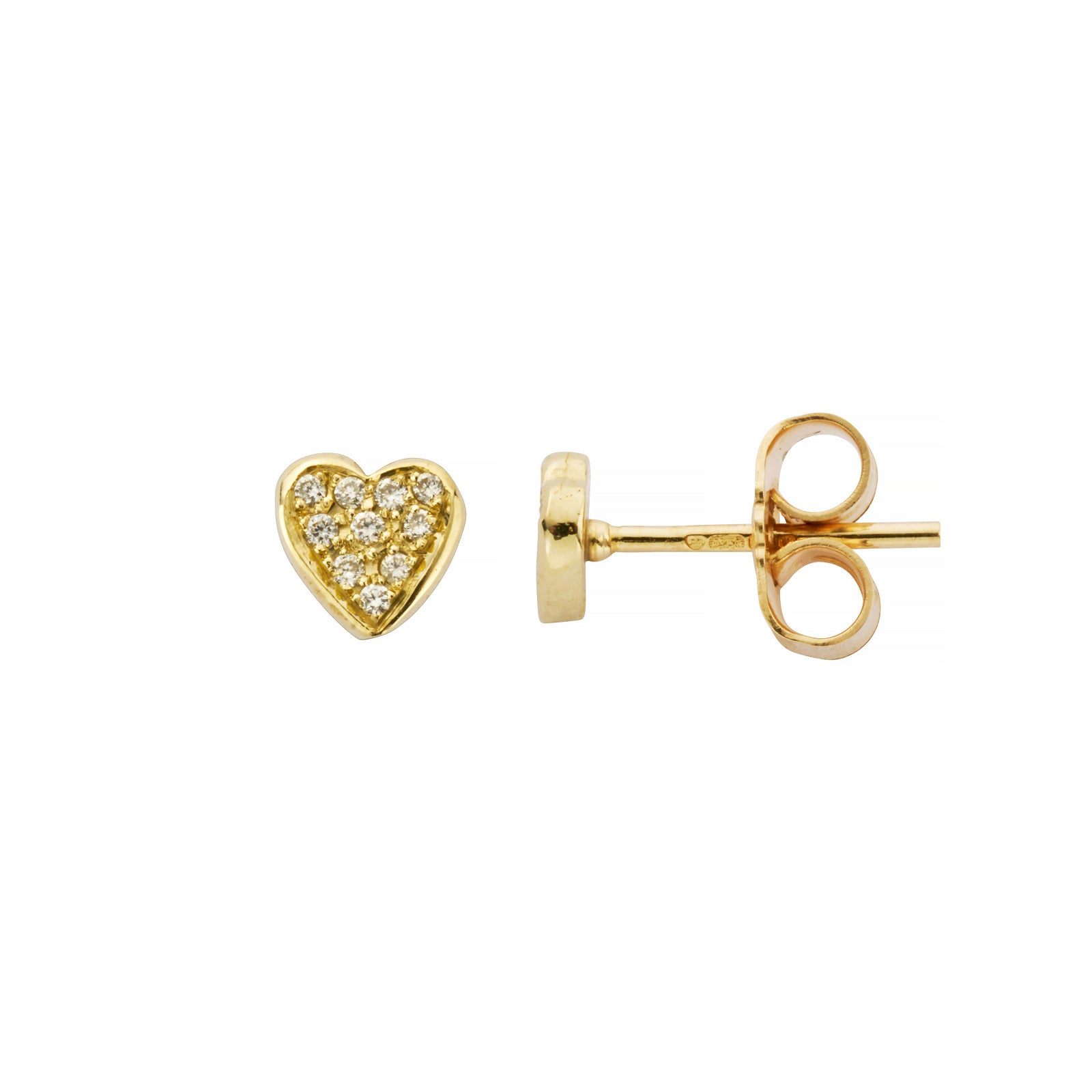 Gold Pavé Diamond Tiny Sweetheart Ear Charm Set