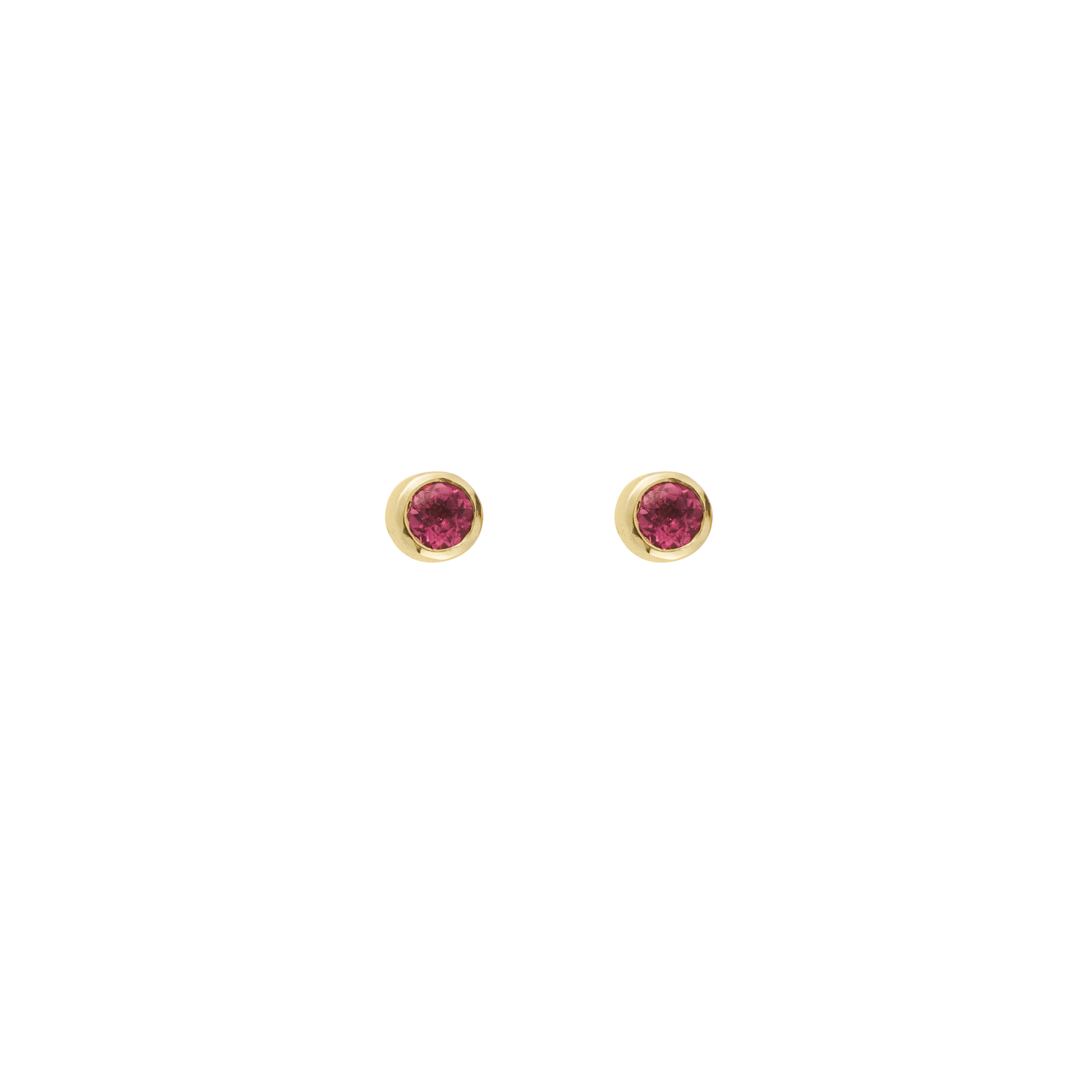 Gold Pink Tourmaline 'Healing' Stud Earring