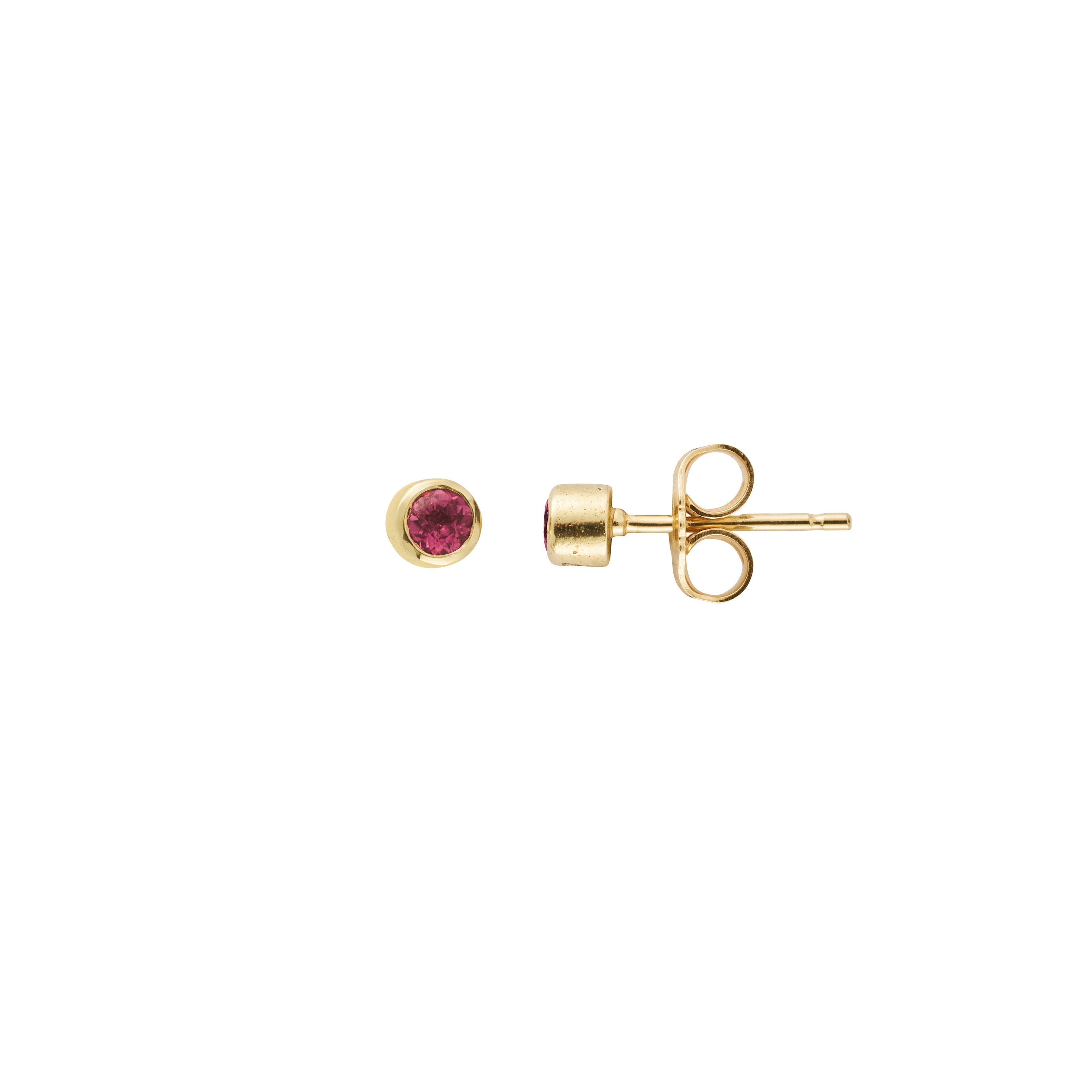 Gold Pink Tourmaline 'Healing' Stud Earring