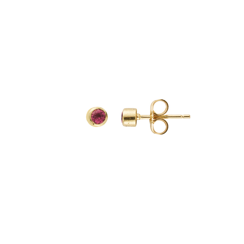 Gold Pink Tourmaline 'Healing' Stud Earring