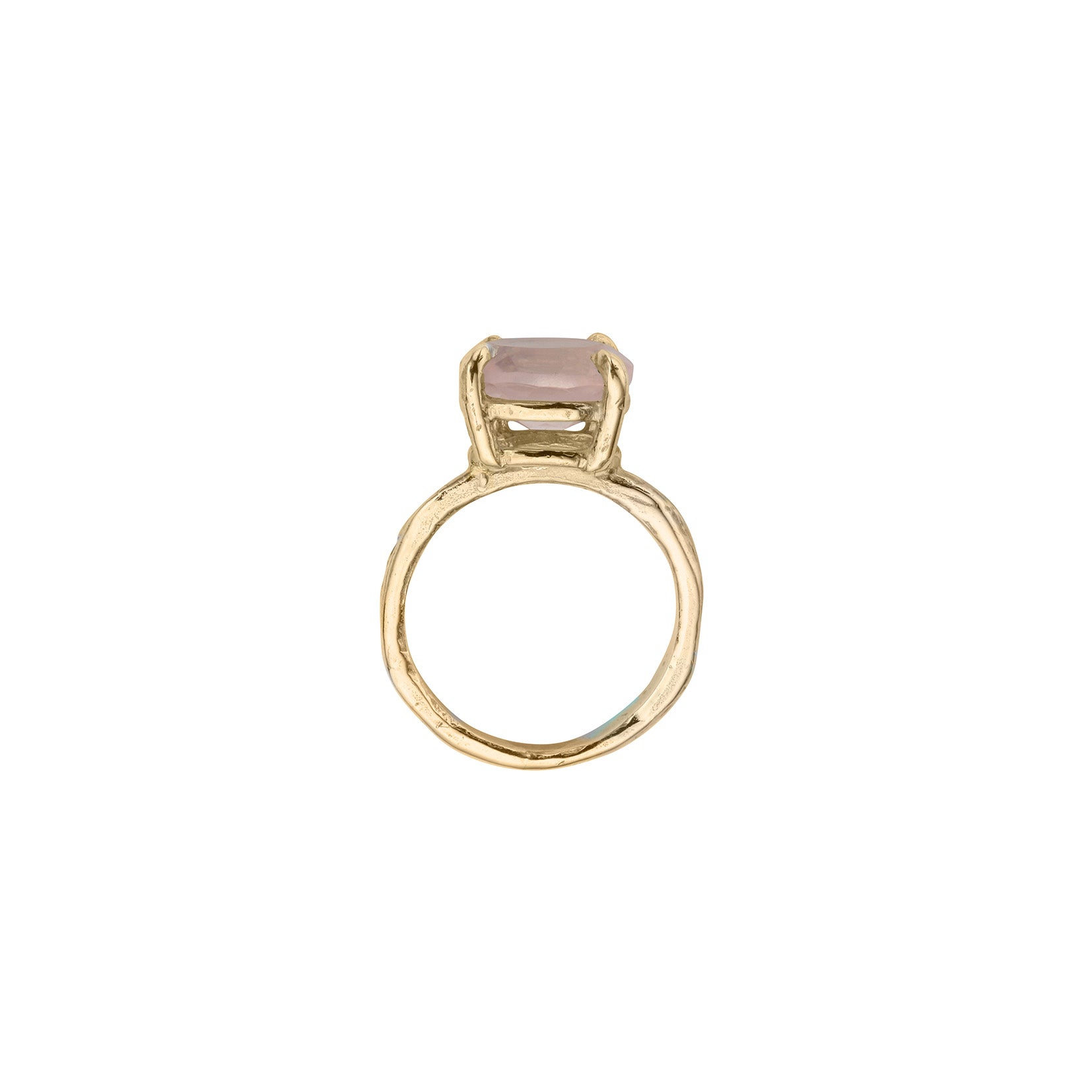 Gold Rose Quartz Claw Ring