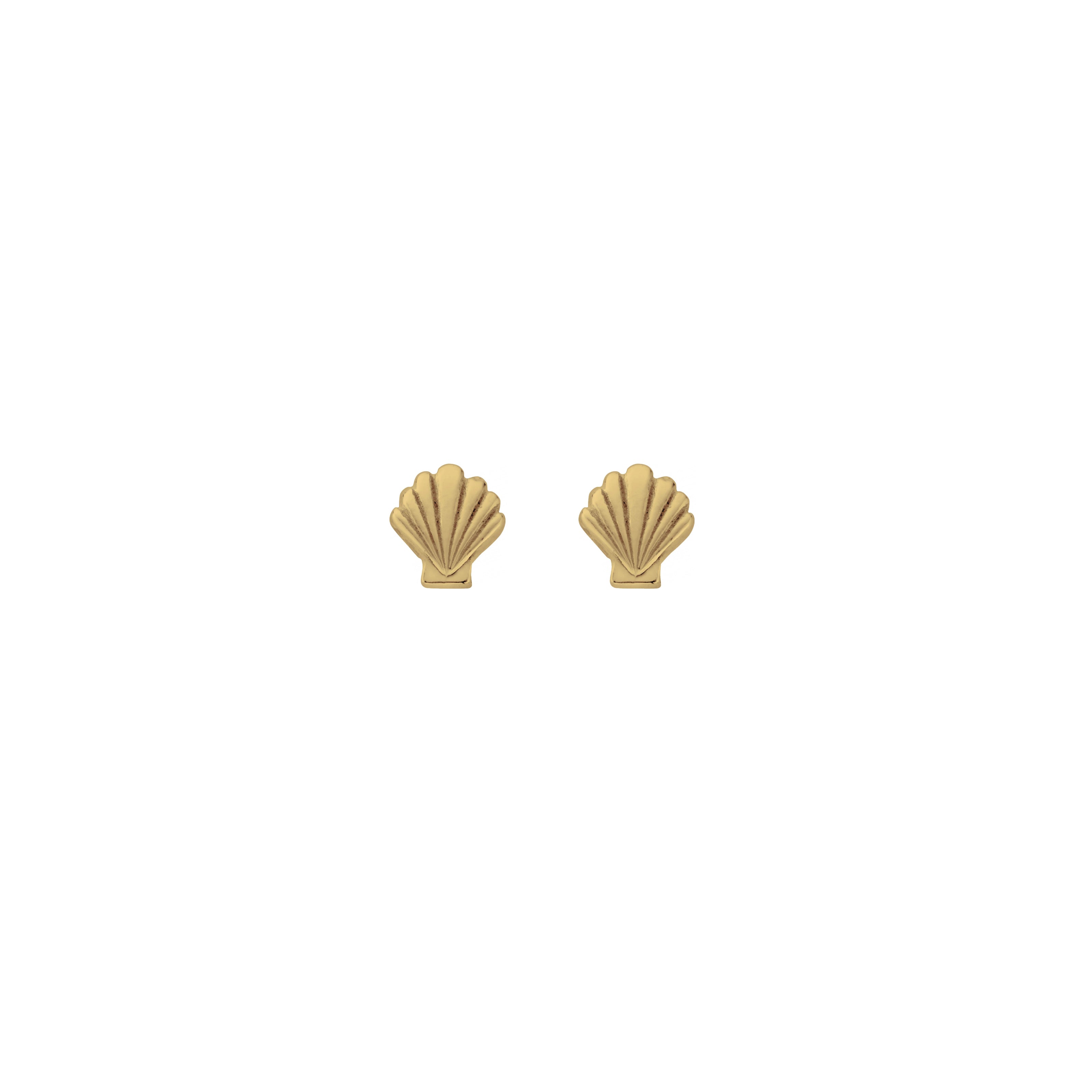 Gold Tiny Scallop Shell Ear Stud