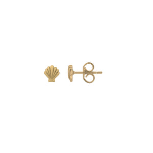 Gold Tiny Scallop Shell Ear Stud