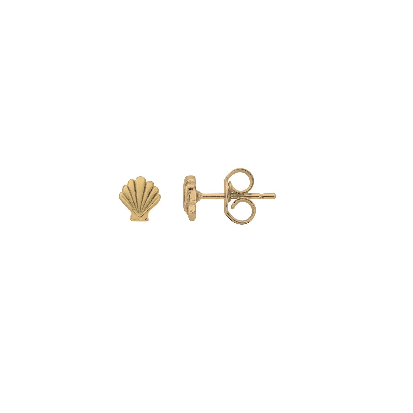 Gold Tiny Scallop Shell Ear Stud